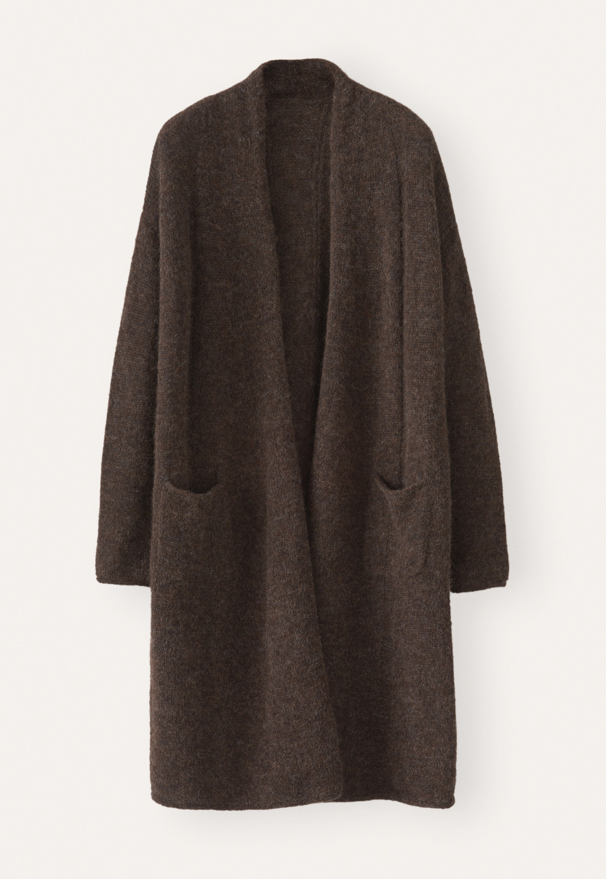 Edge-to-edge cardigan, Dark brown, large