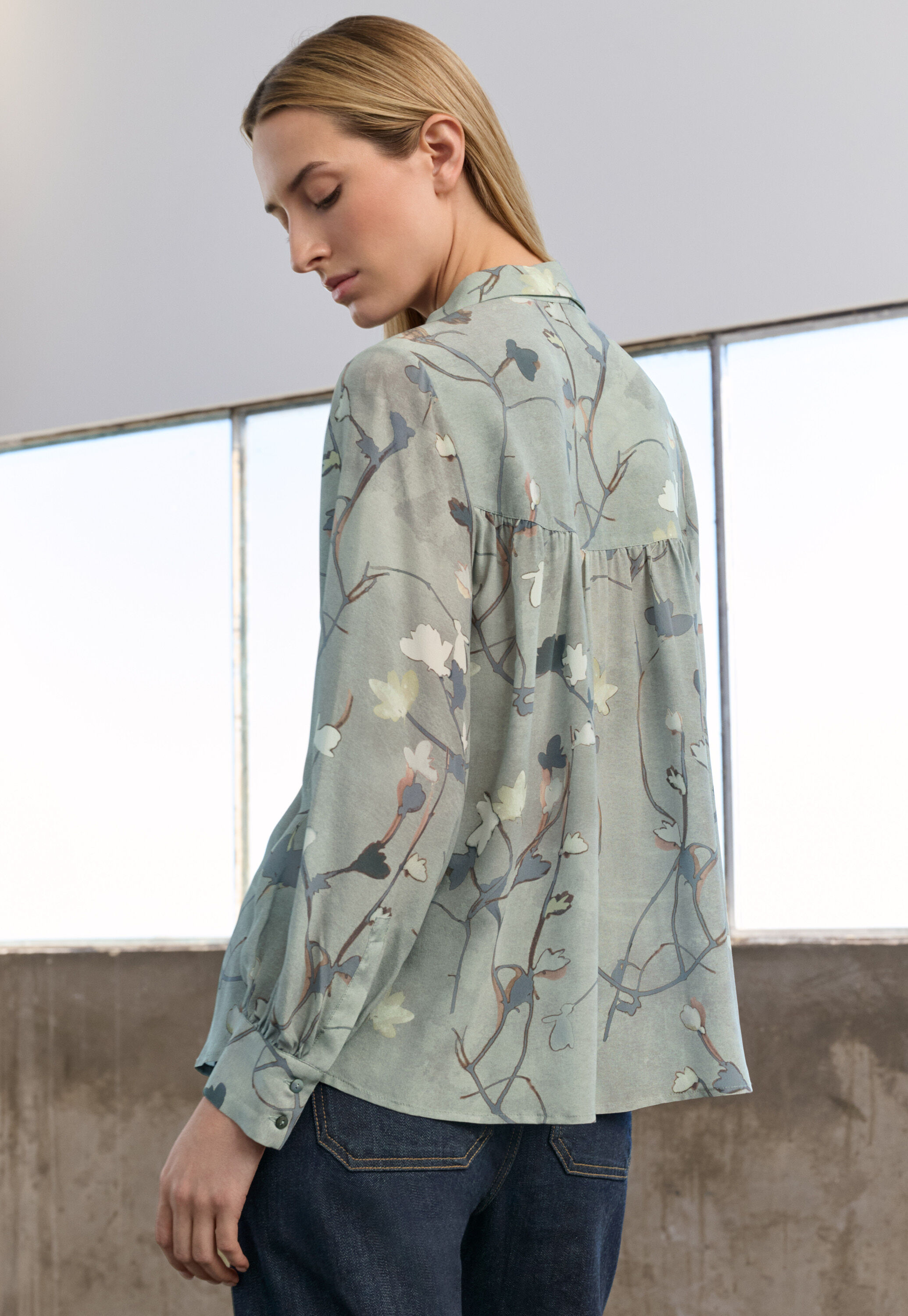Printed shirt, Warm grey, large