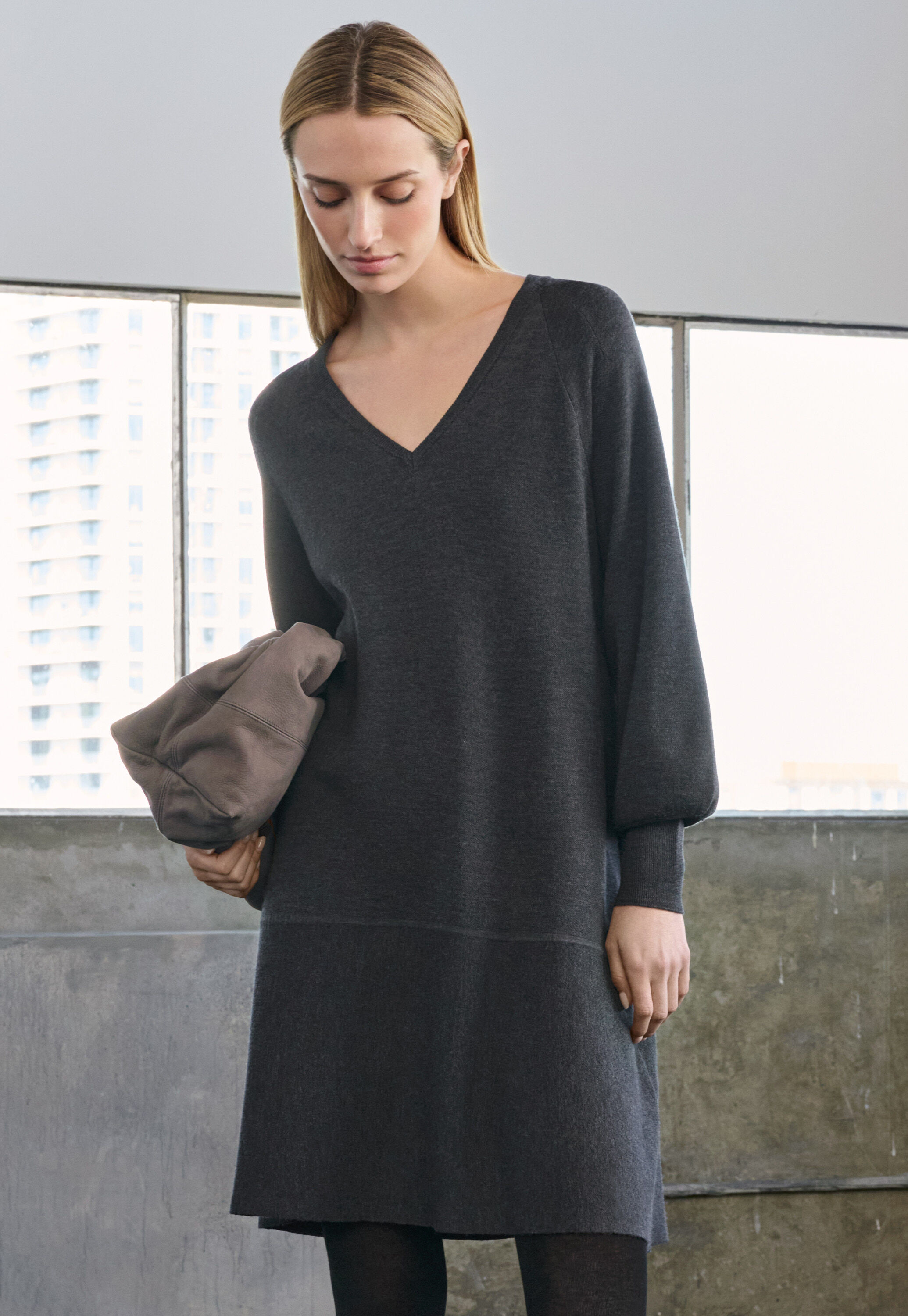 Peplum-detail dress