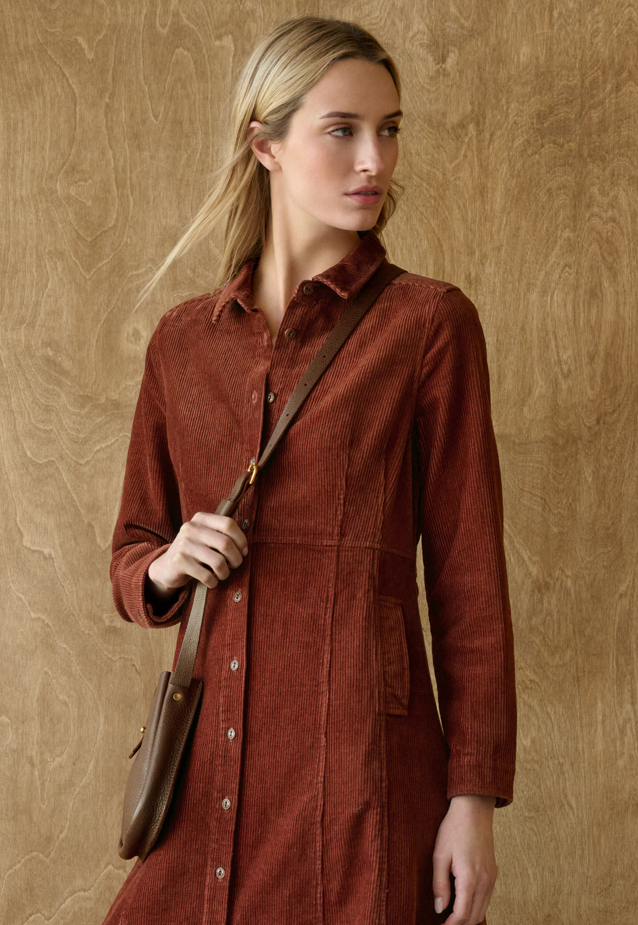 Cord panelled dress, Chilli, large