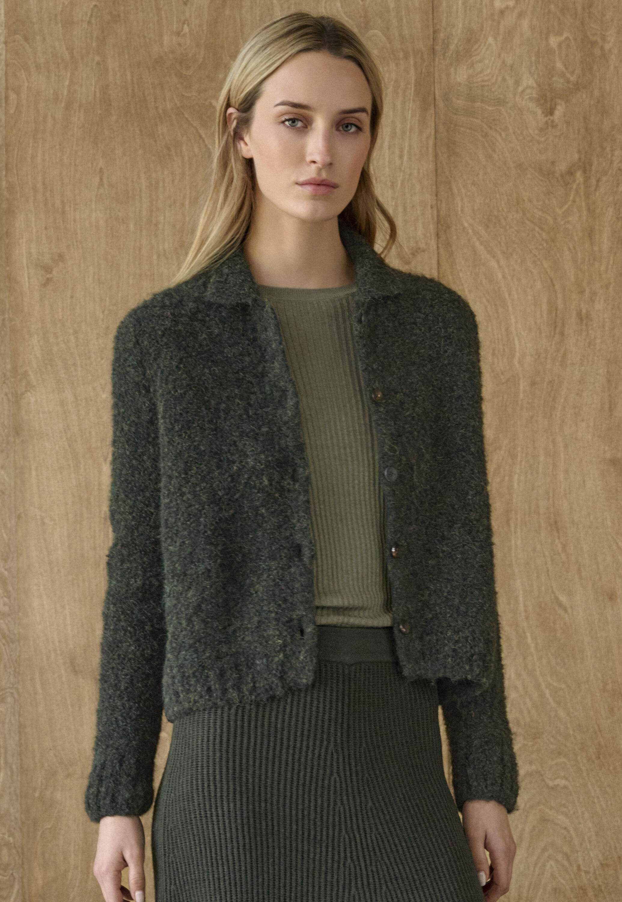 Collared cardigan, Dark forest, large