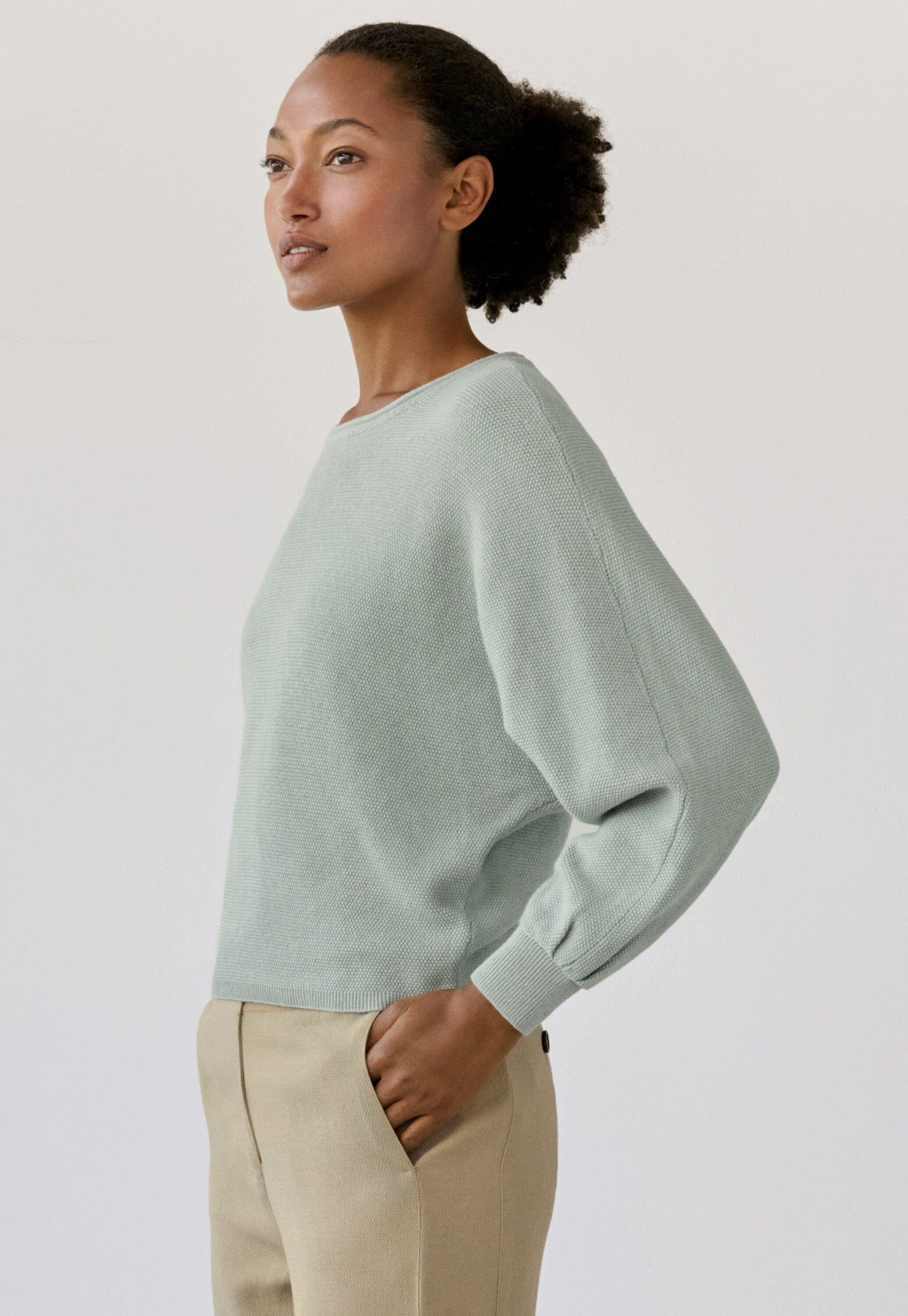 Moss-stitch sweater
