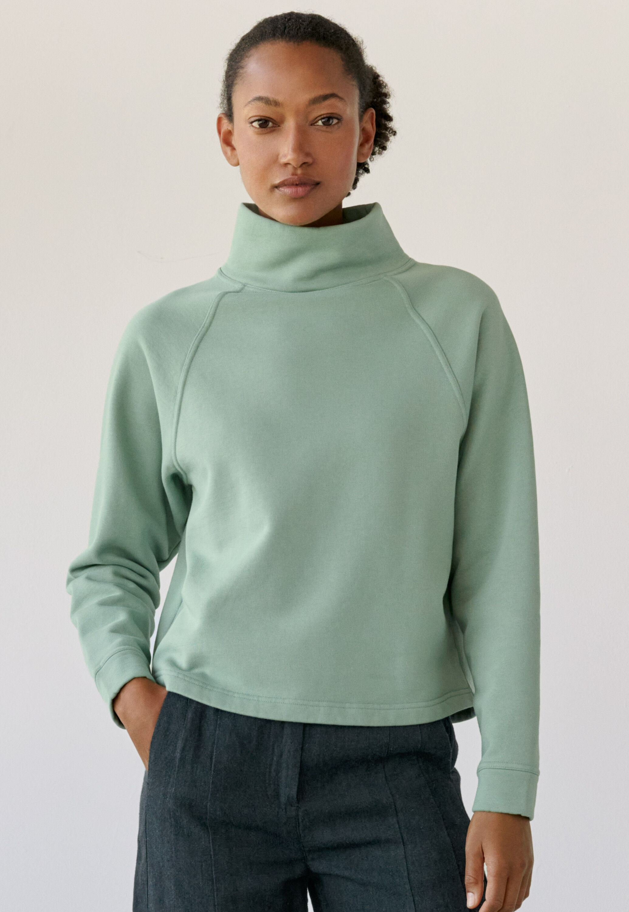 Funnel-neck sweatshirt
