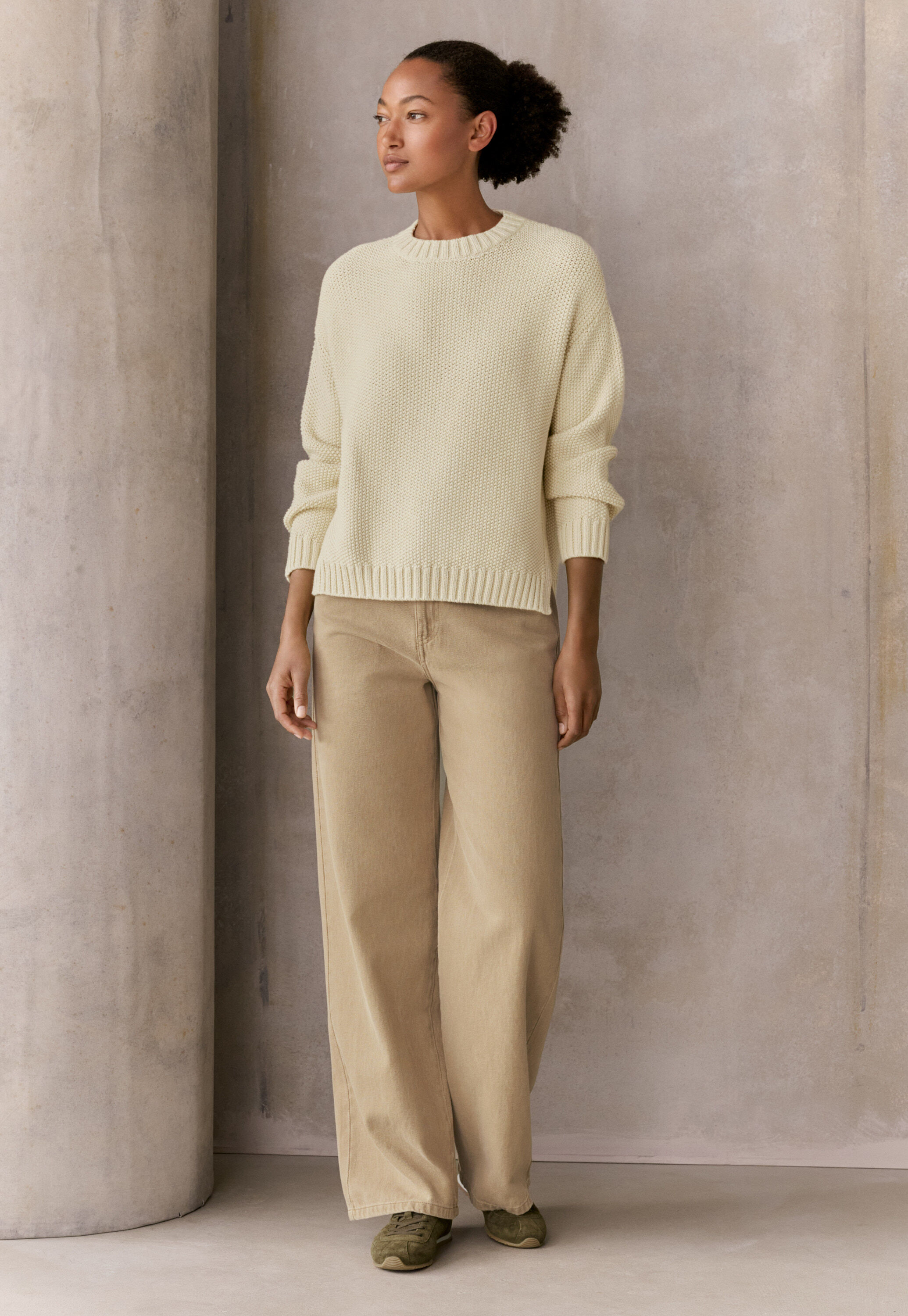 Moss-stitch sweater