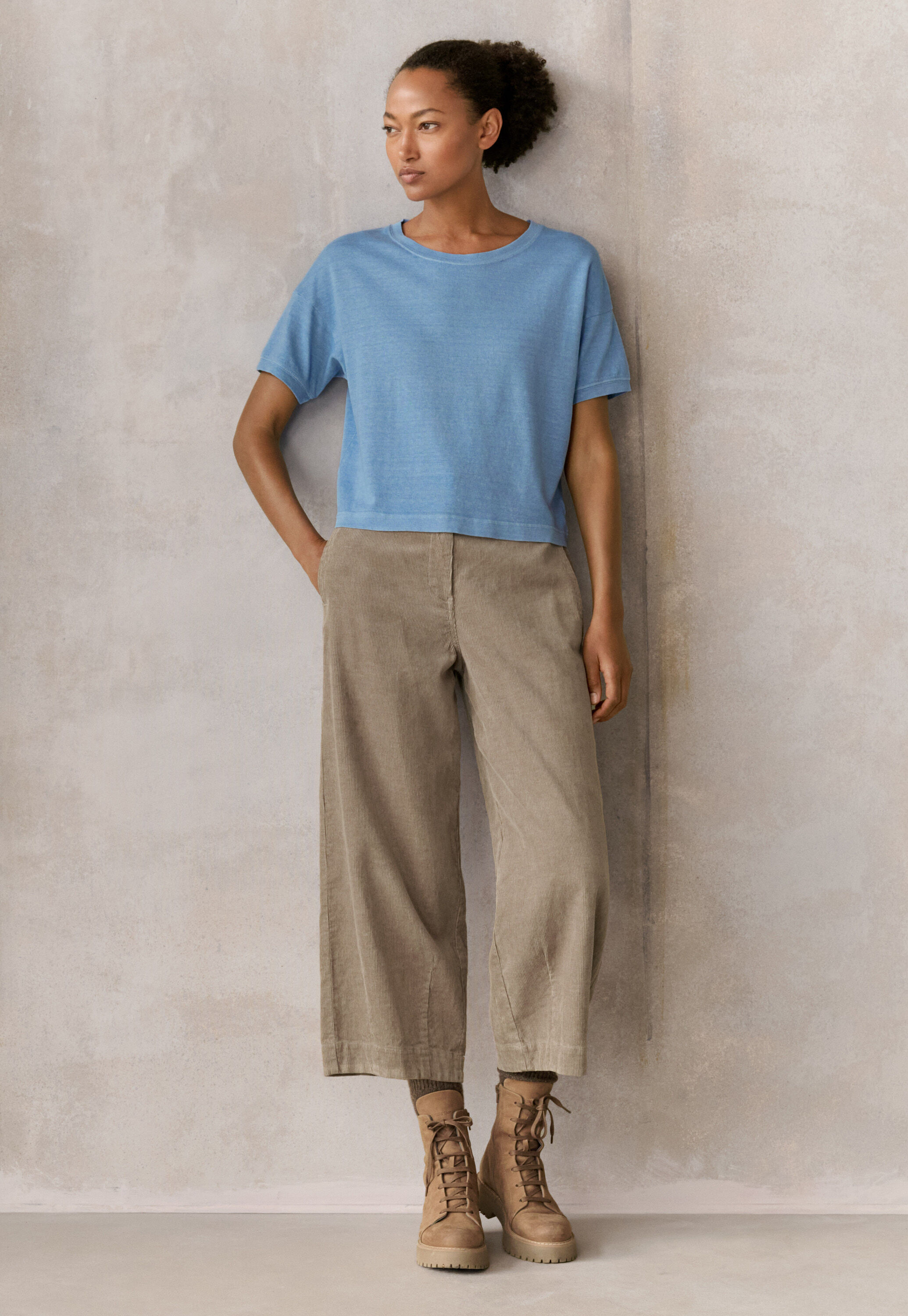 Straight-leg cord trouser