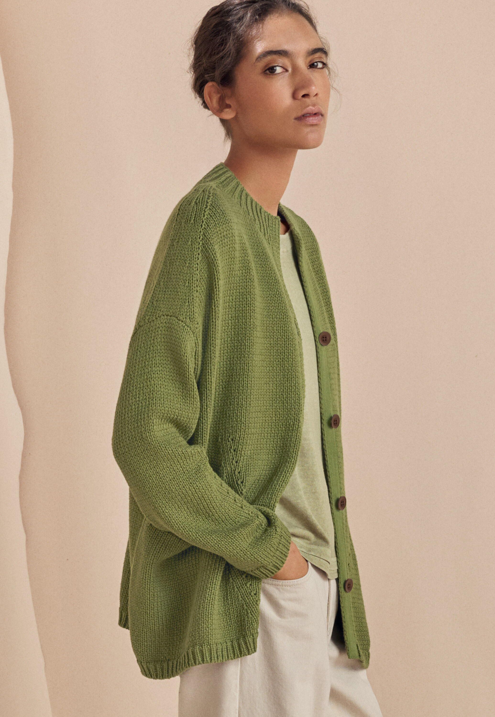 Hand-knitted cardigan