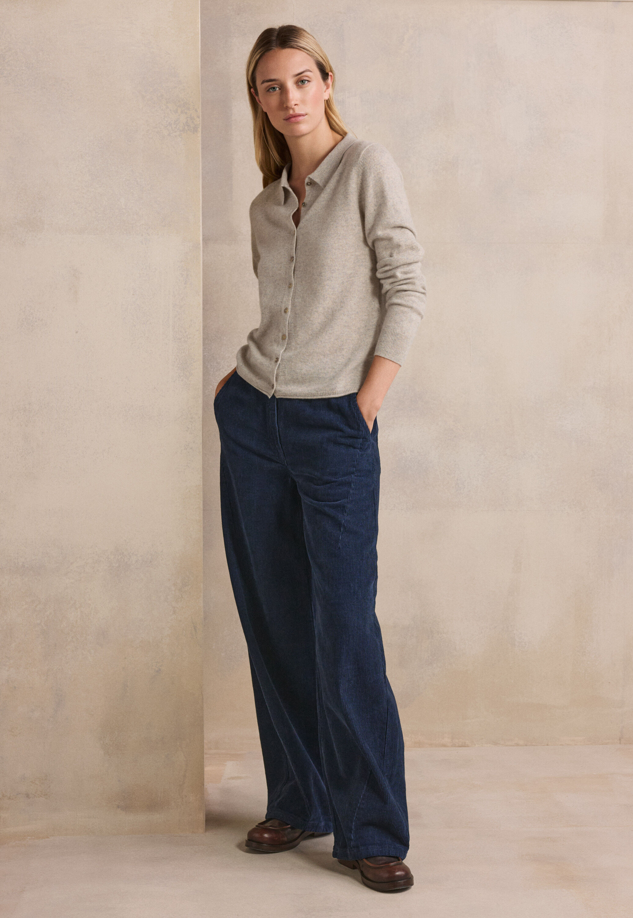 Straight-leg cord trouser