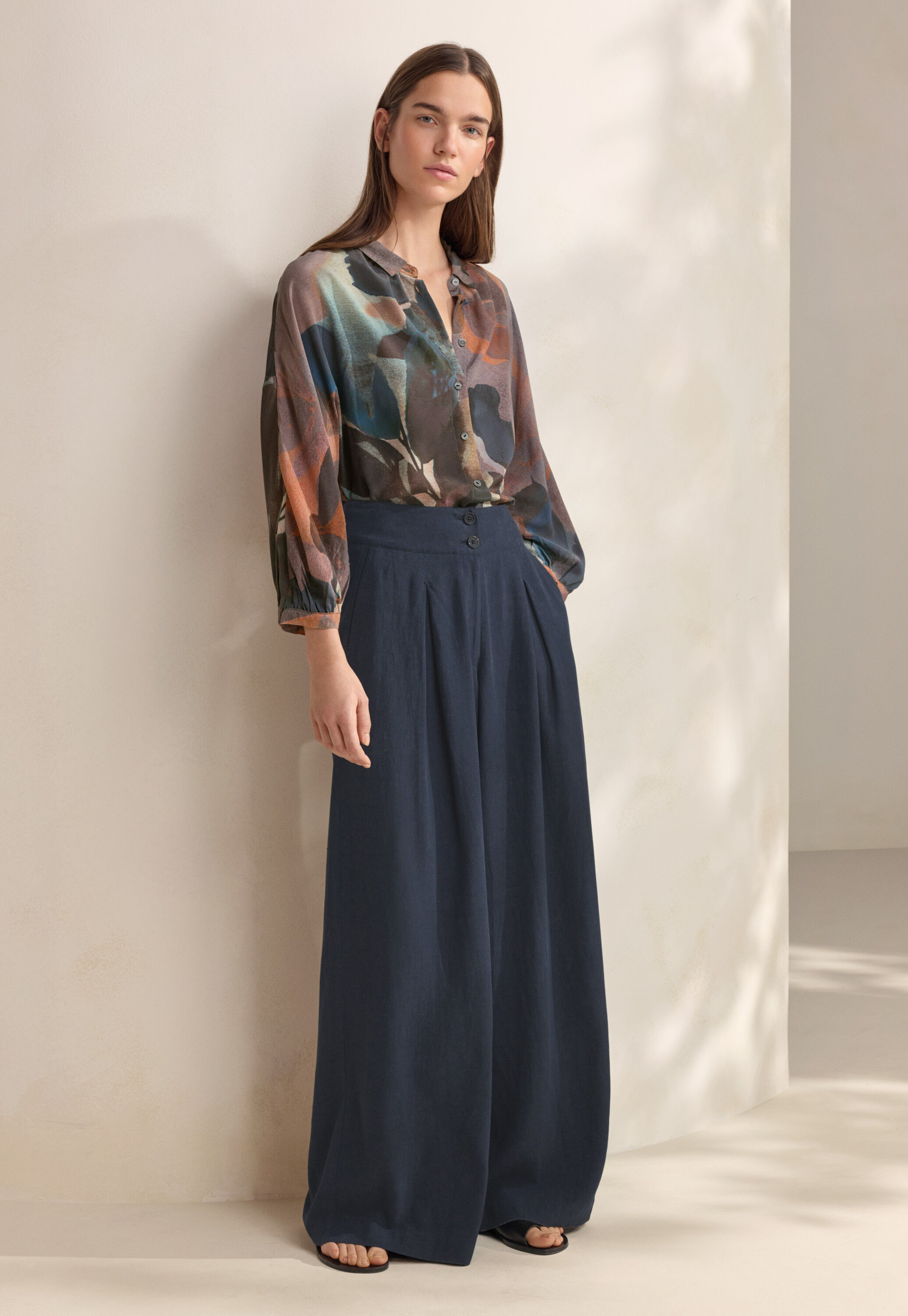Wide-leg trousers, Midnight, large