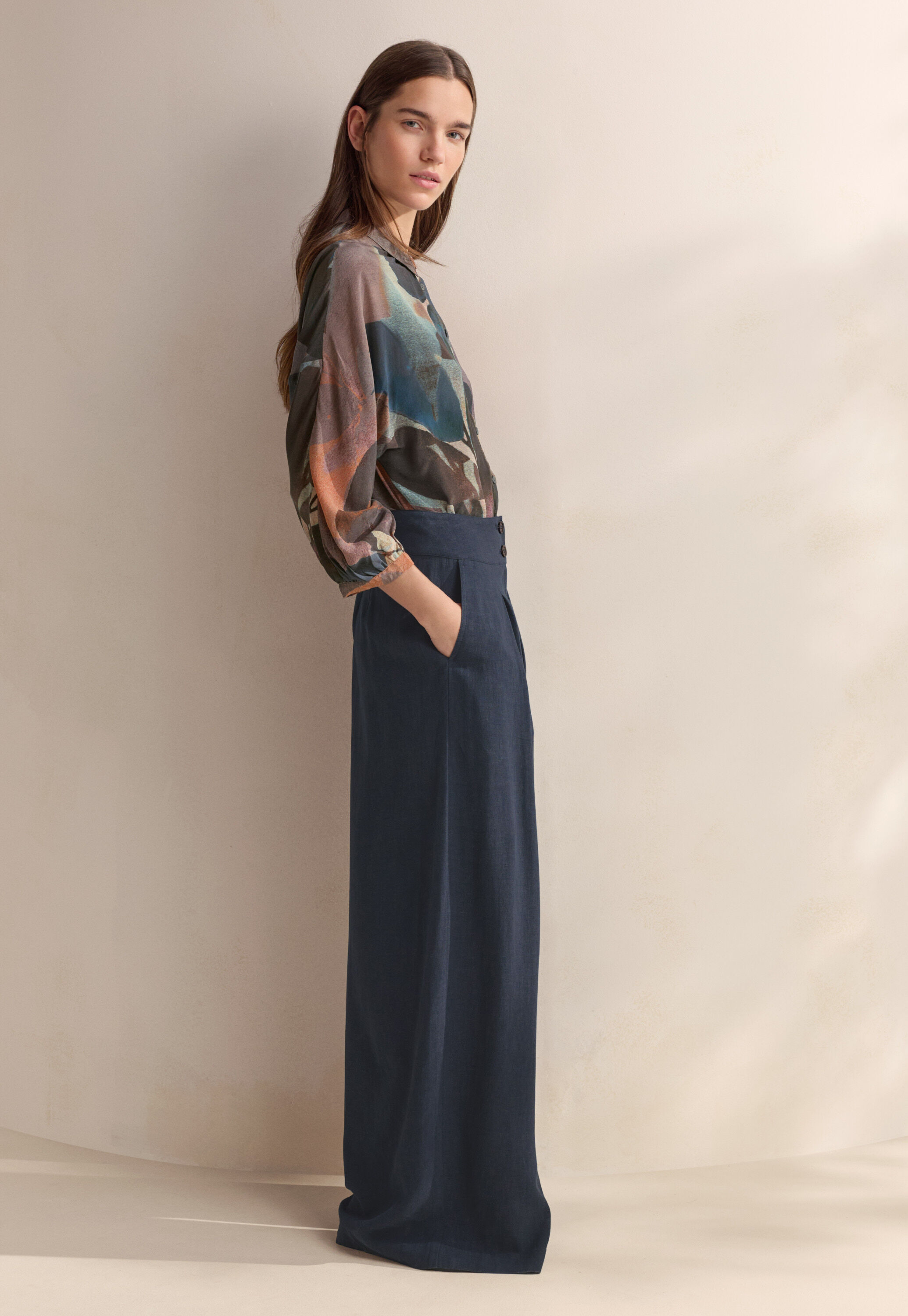 Wide-leg trousers, Midnight, large