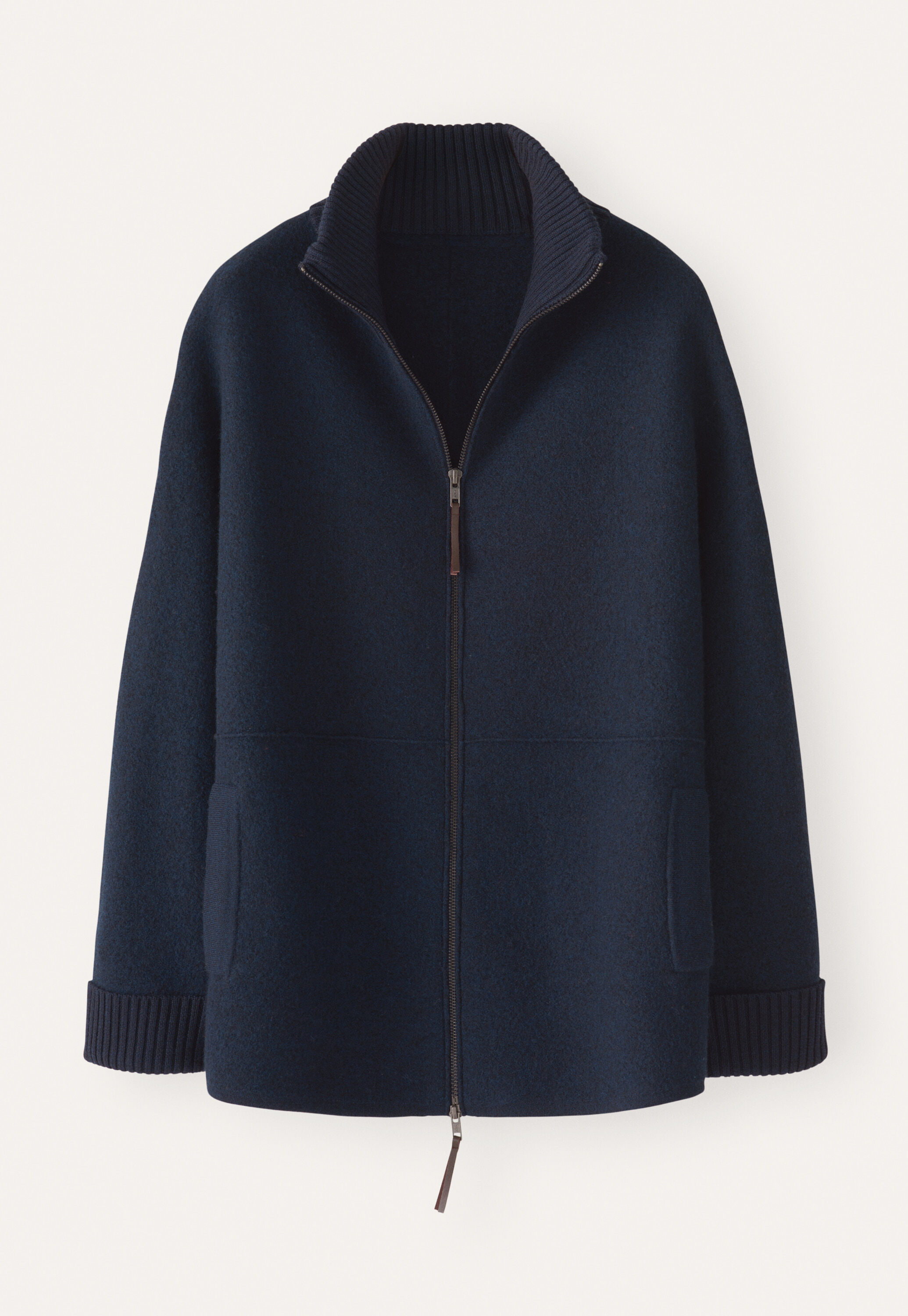 Zip-front knitted jacket