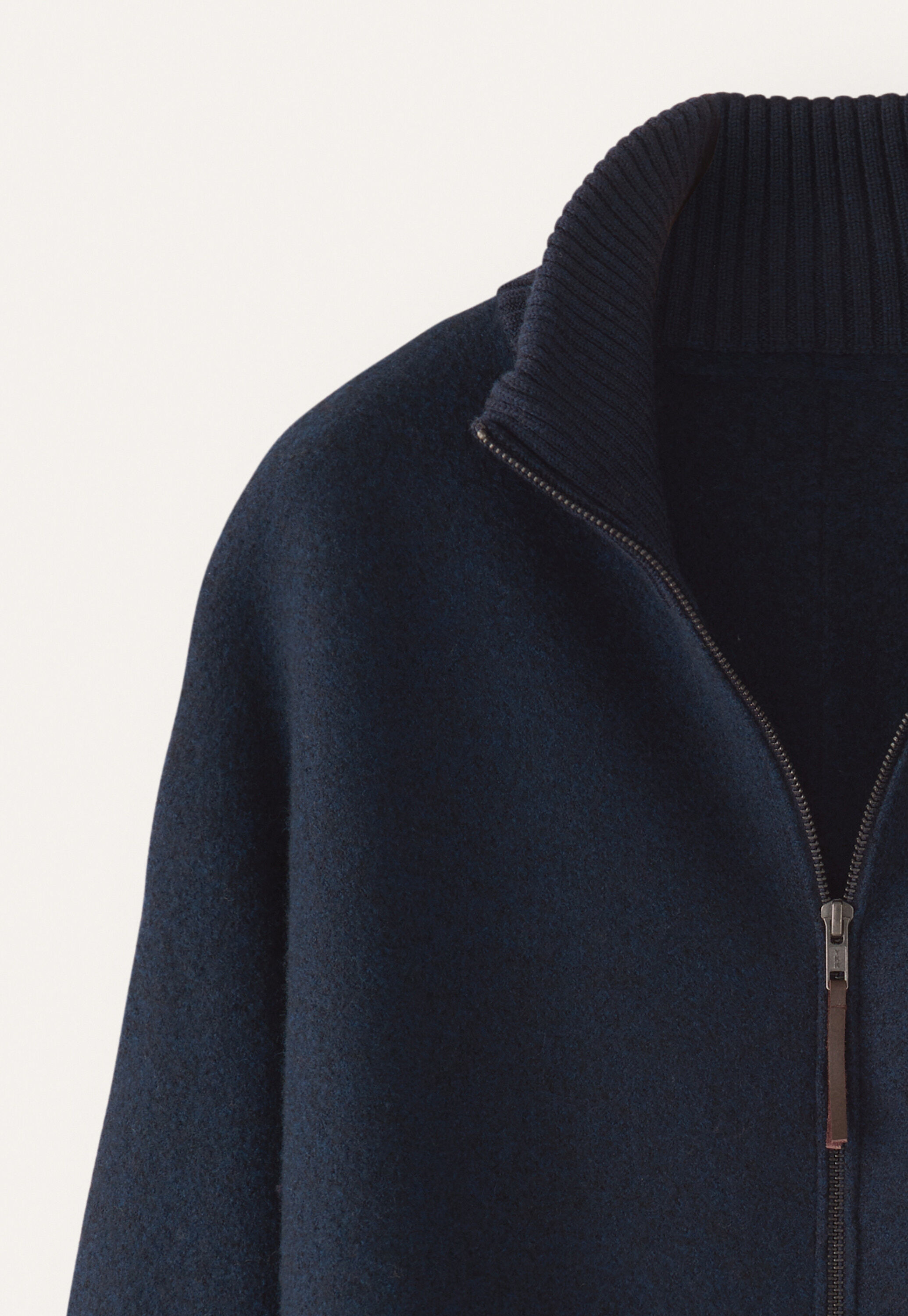 Zip-front knitted jacket