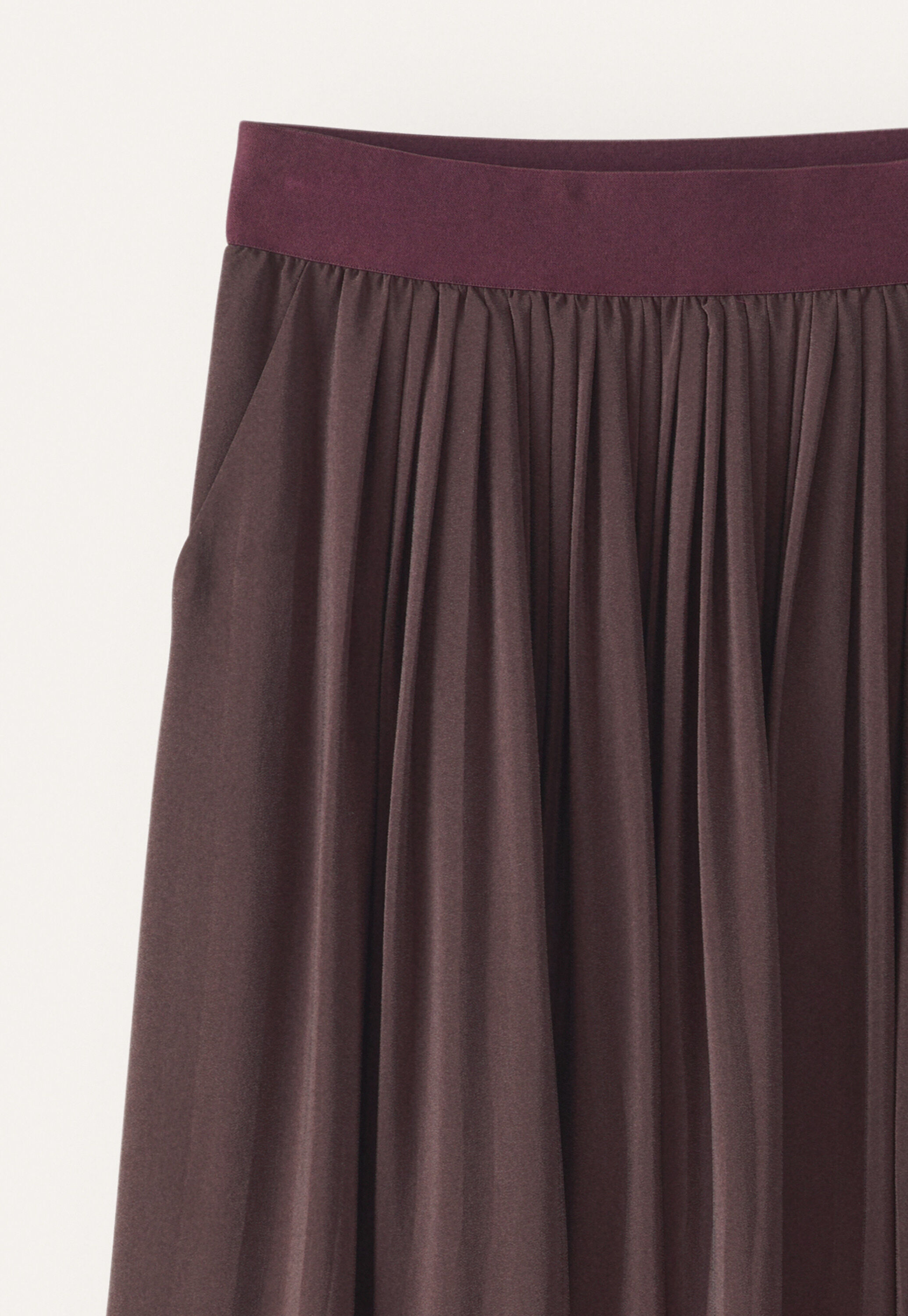 Long pleated skirt, Dark chocolate, large
