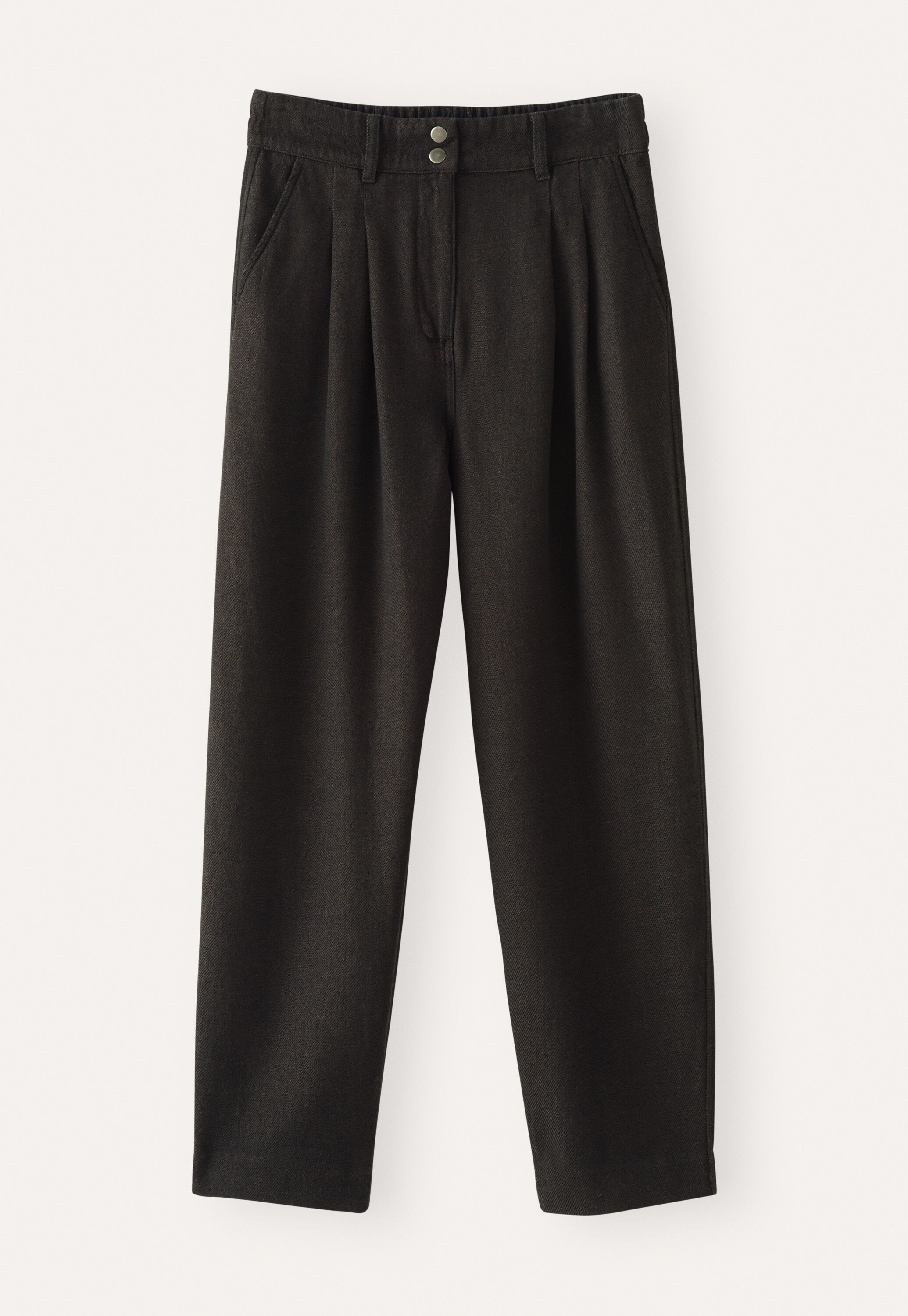 Tapered trousers, Brown black, large