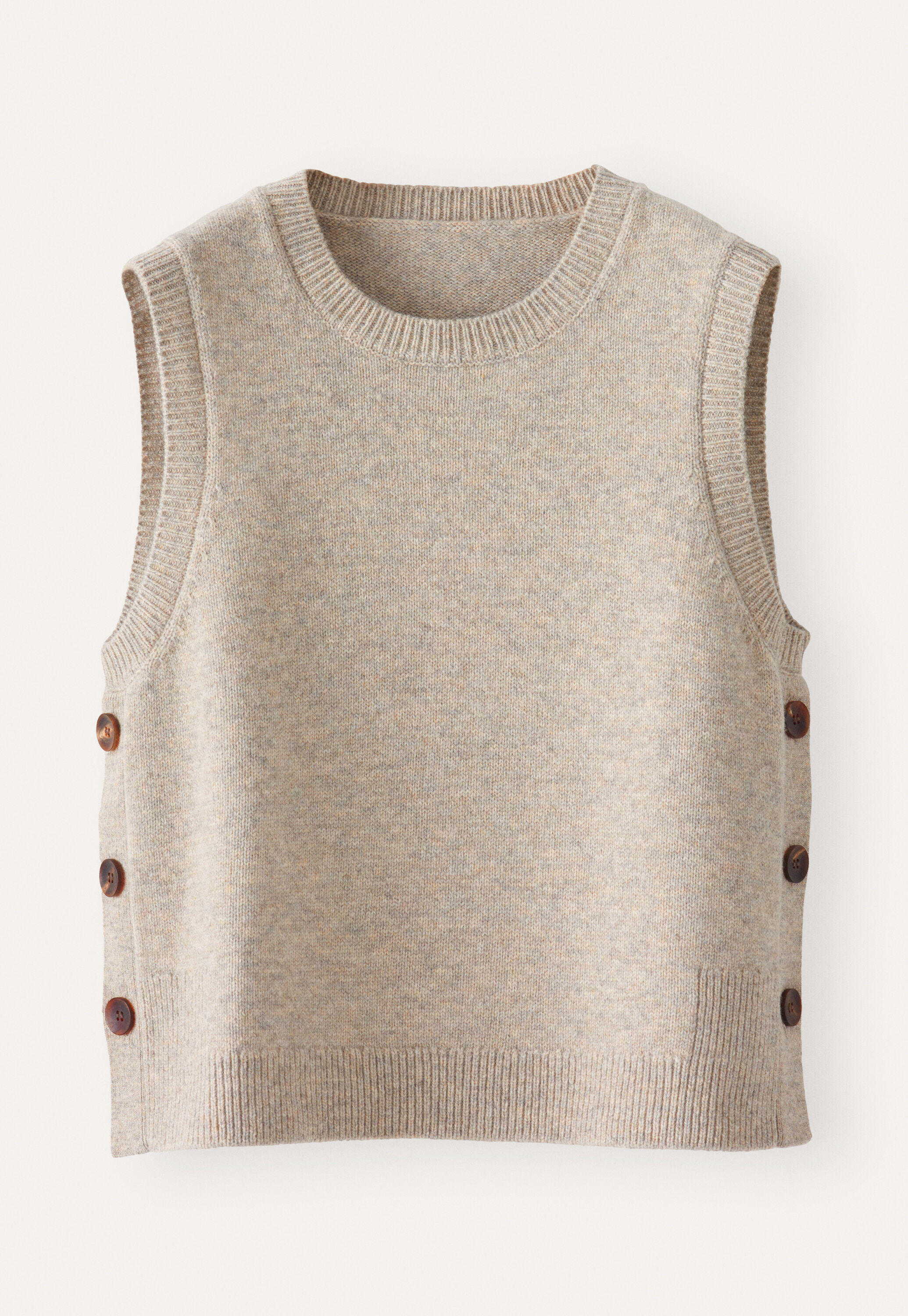 Sleeveless sweater, Pebble, large