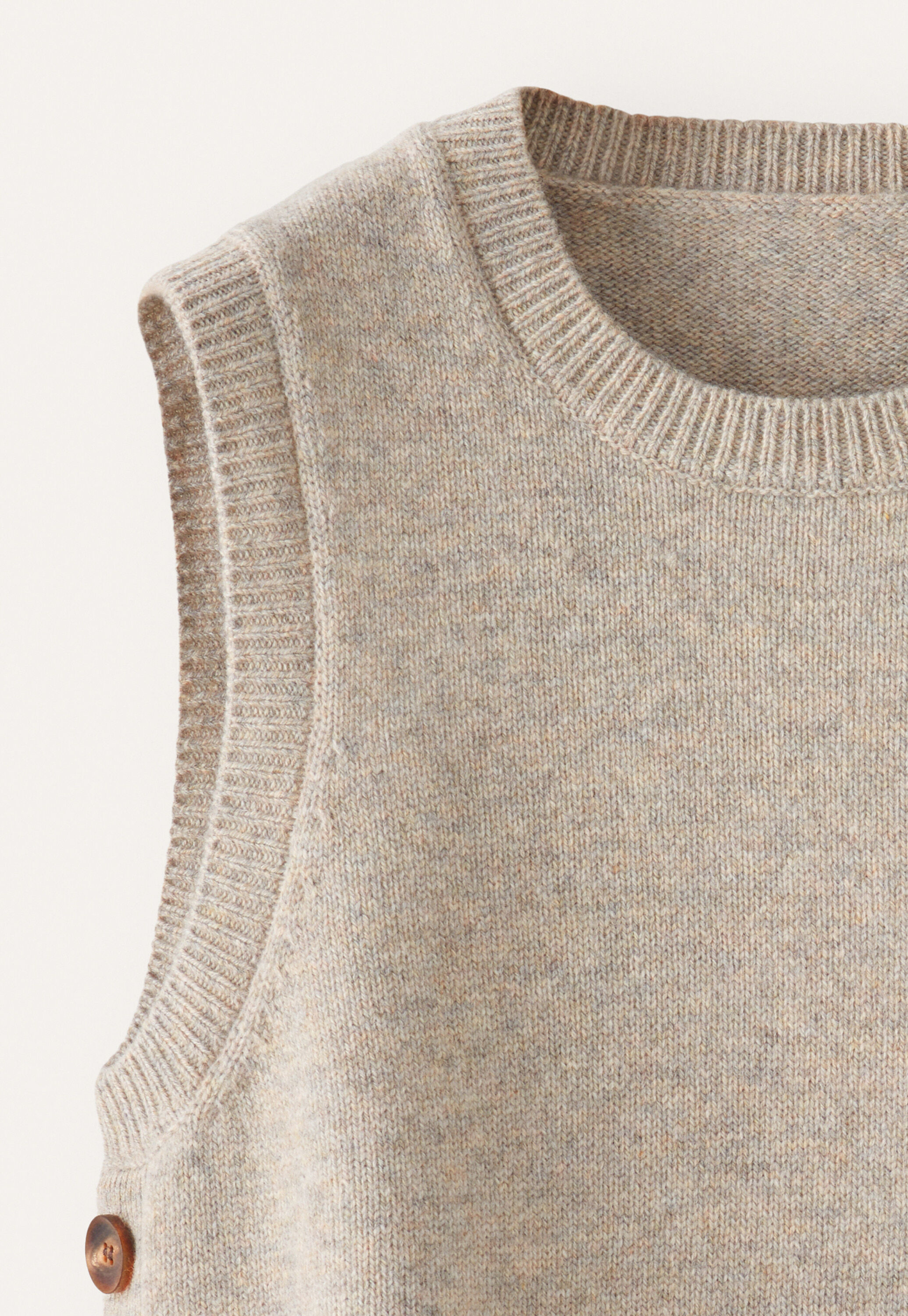 Sleeveless sweater, Pebble, large