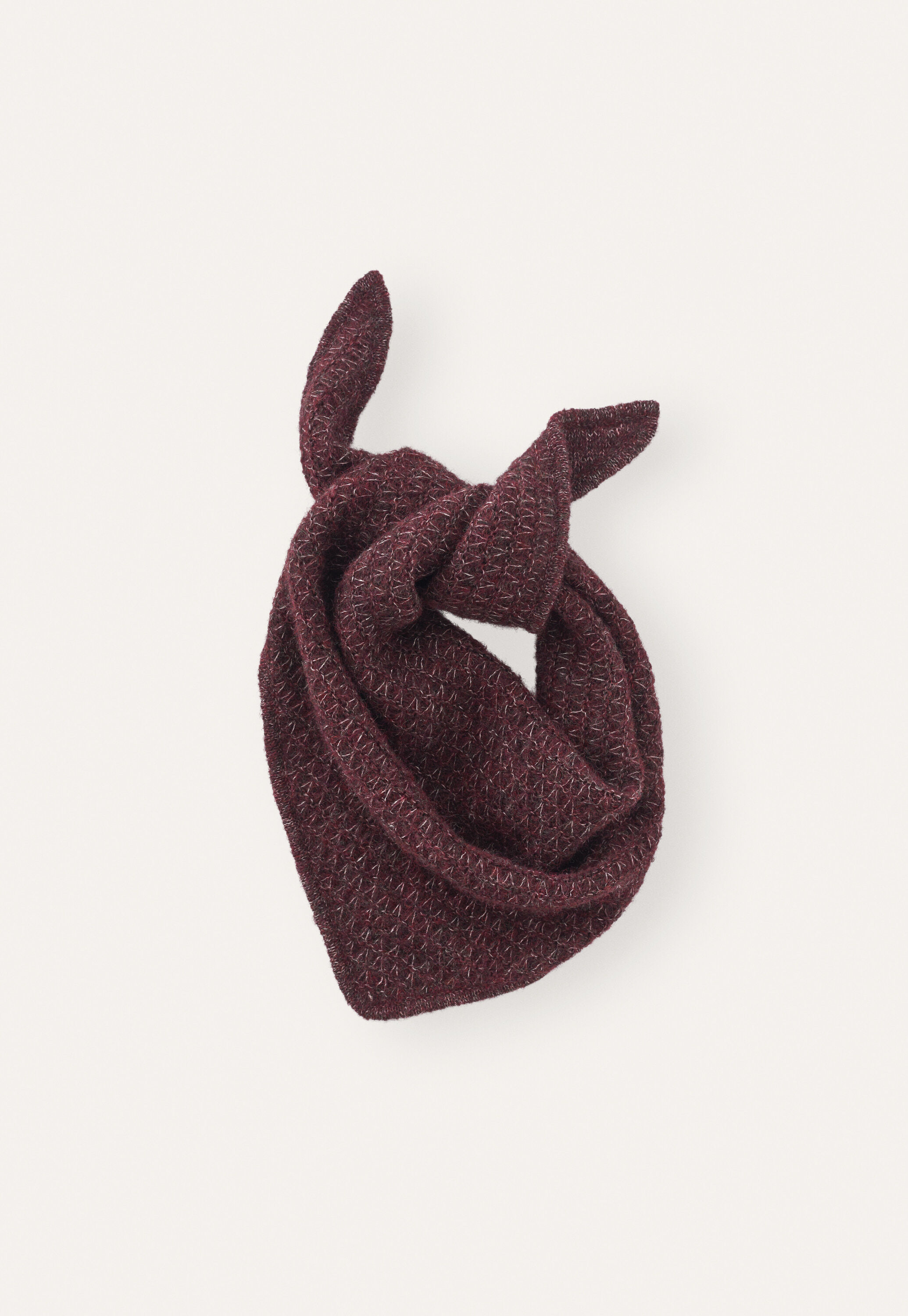 Triangle tuck-stitch scarf, Dark plum, large