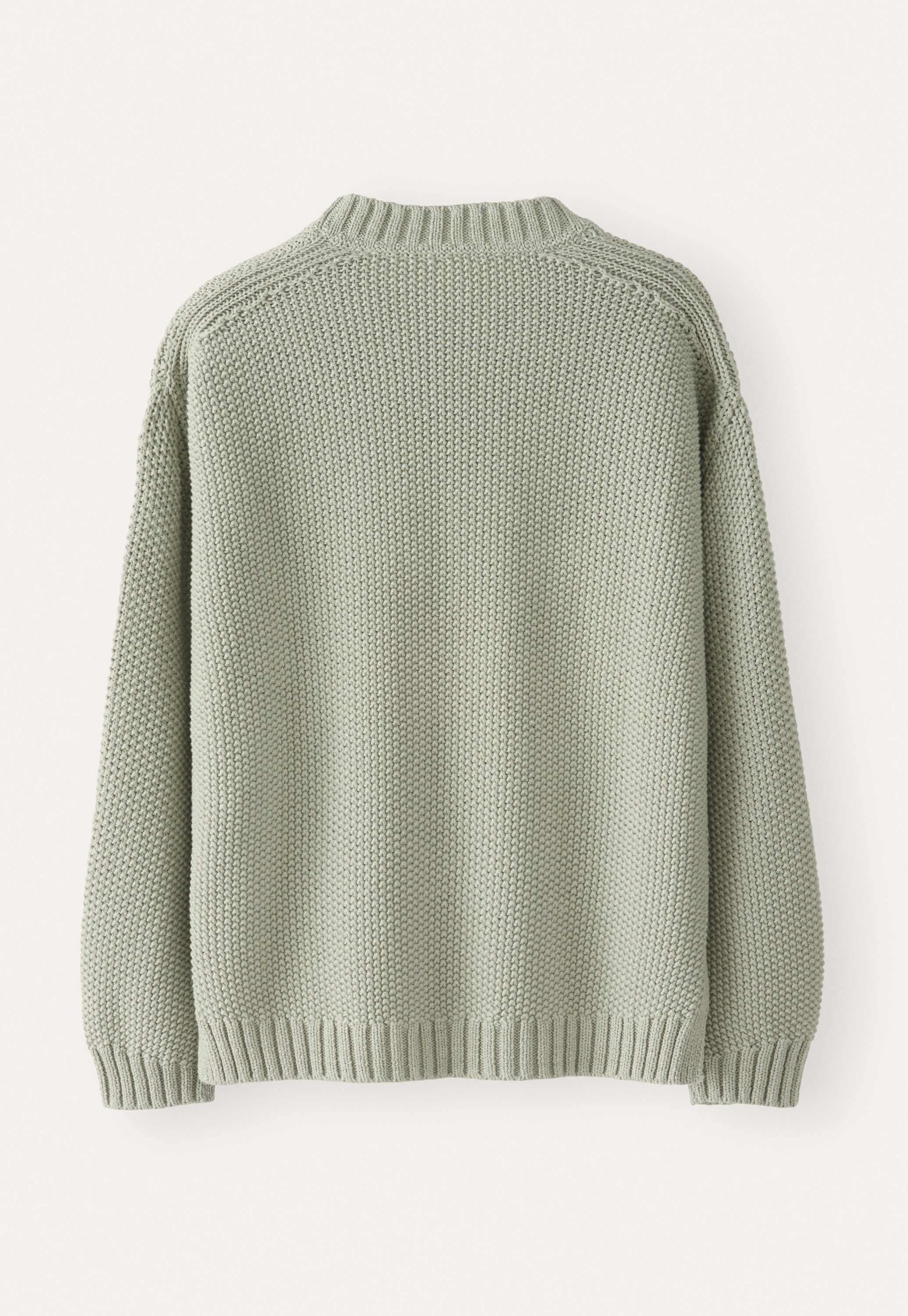 Moss-stitch sweater, Pale mint, large