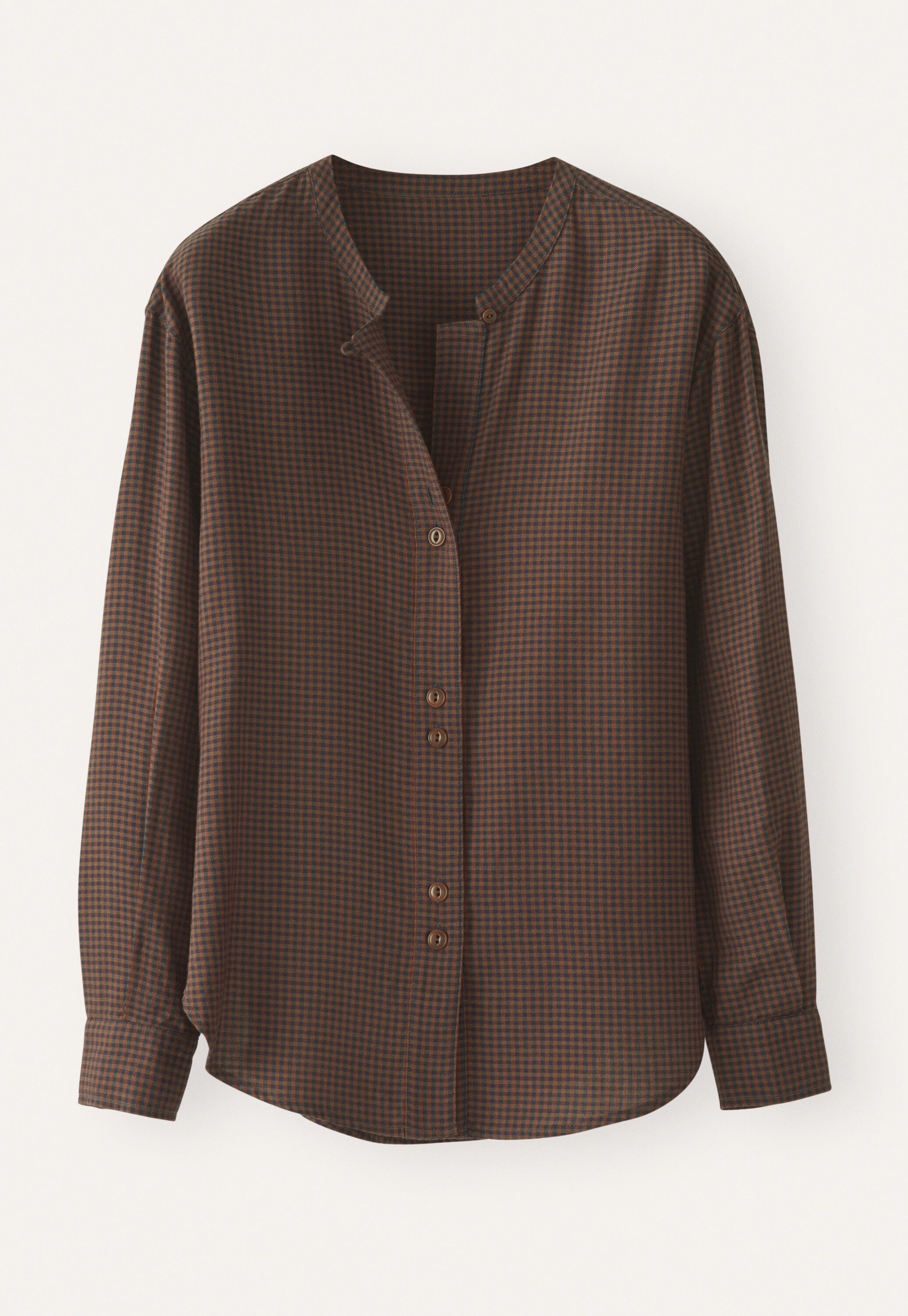 Gingham blouse, Midnight coral, large
