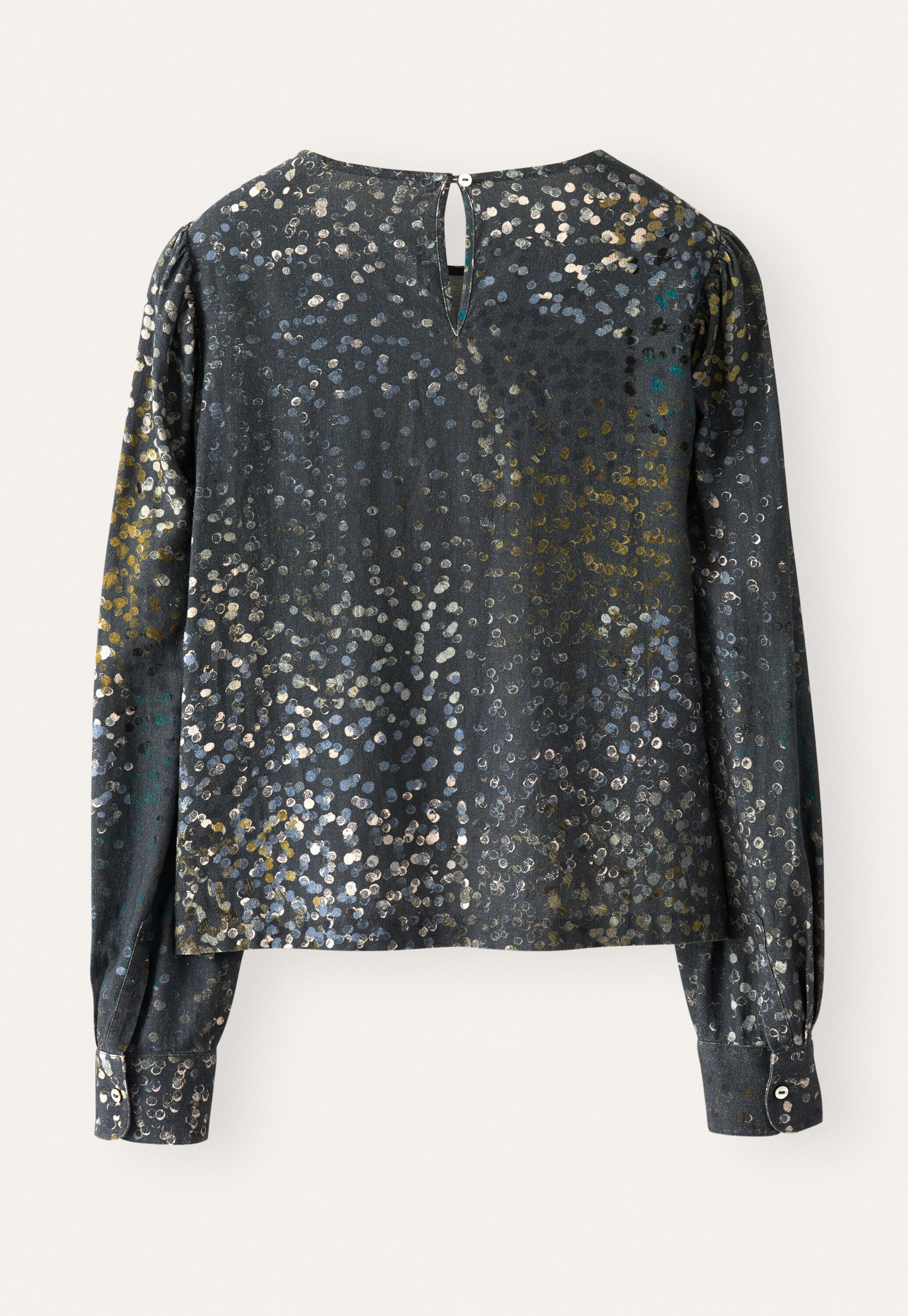 Printed blouse, Charcoal, large