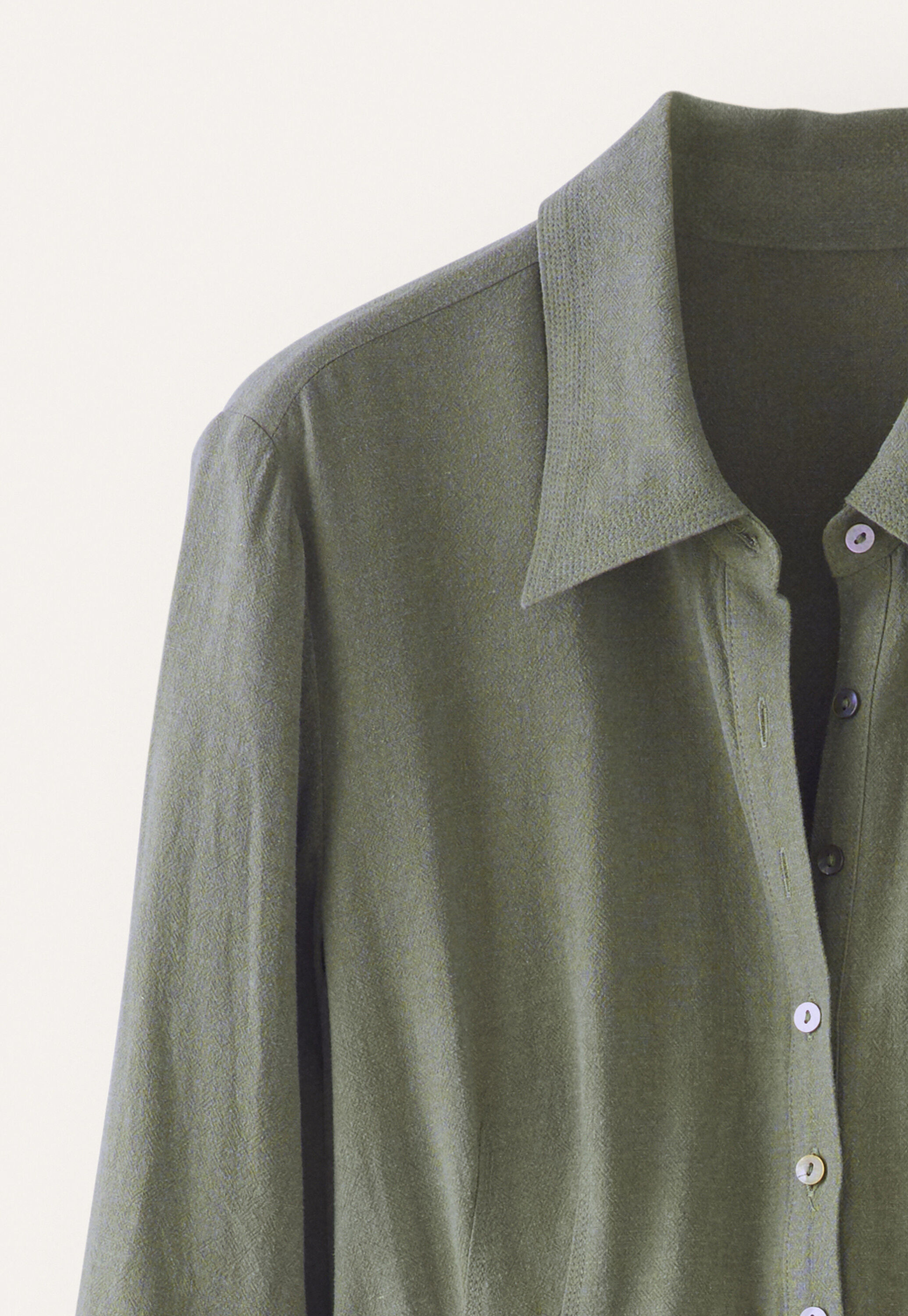 Long shirtdress, Khaki green, large