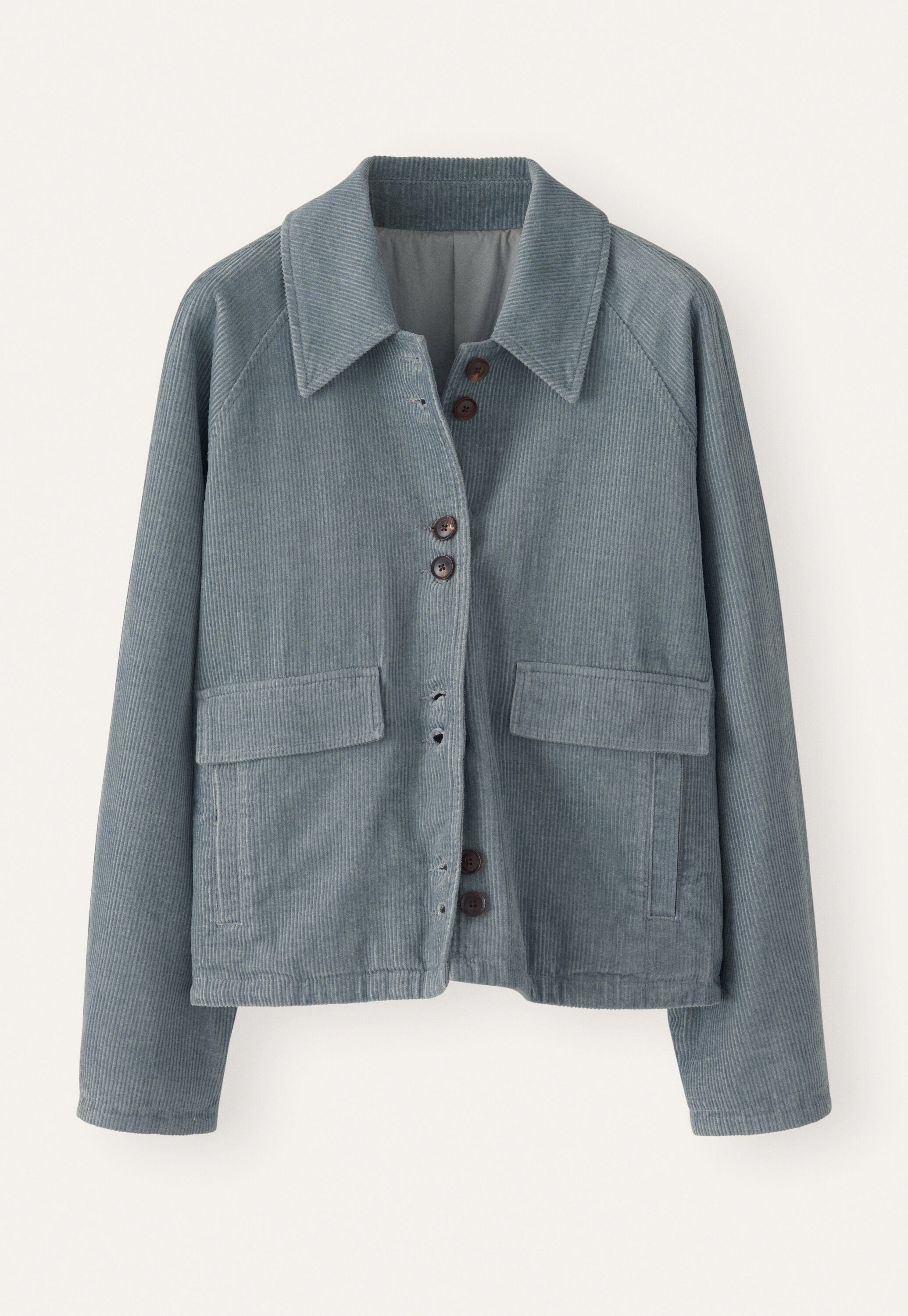 Cropped cord jacket, Duck-egg blue, large