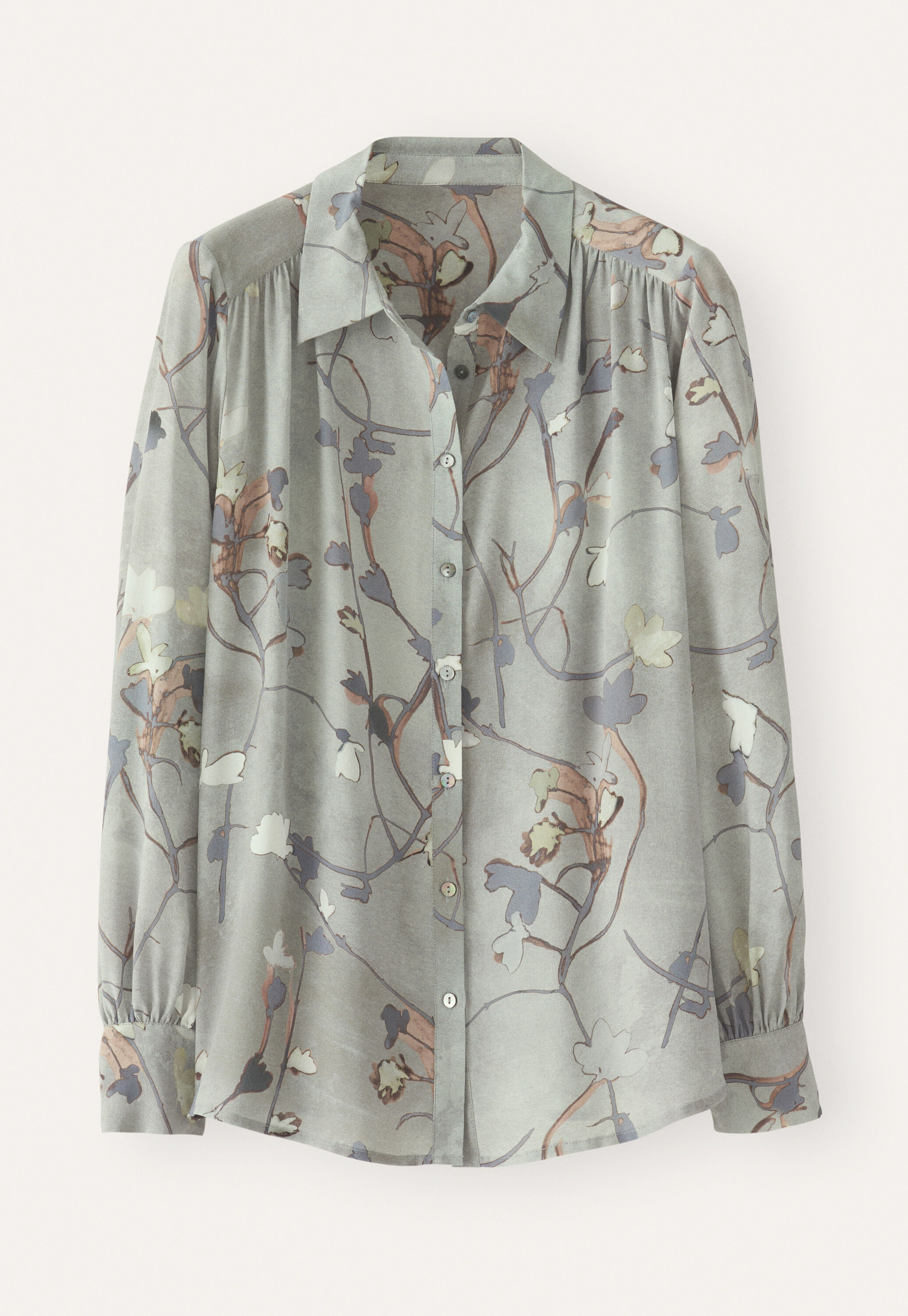 Printed shirt, Warm grey, large