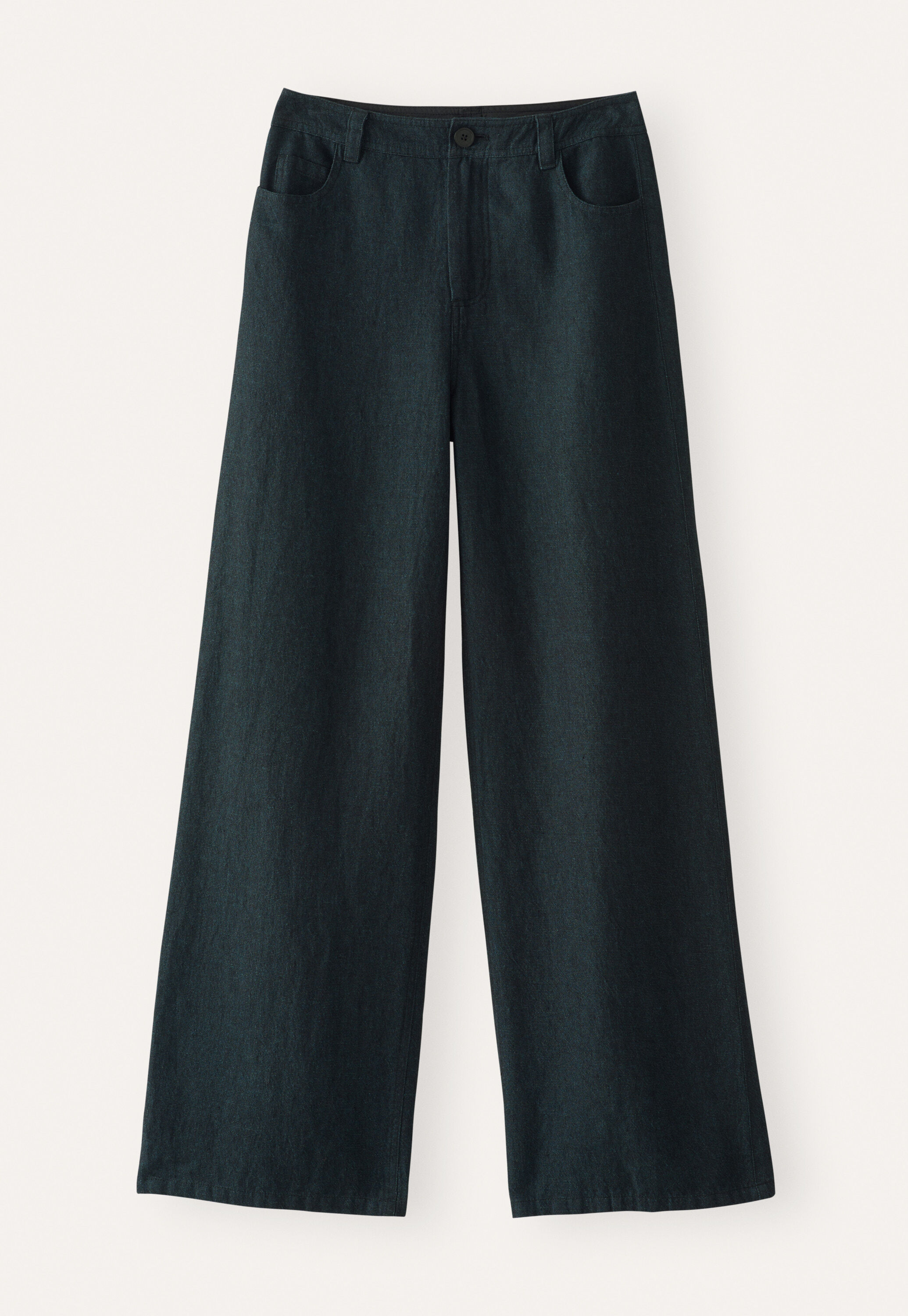 Wide & straight leg trousers, Dark petrol, large