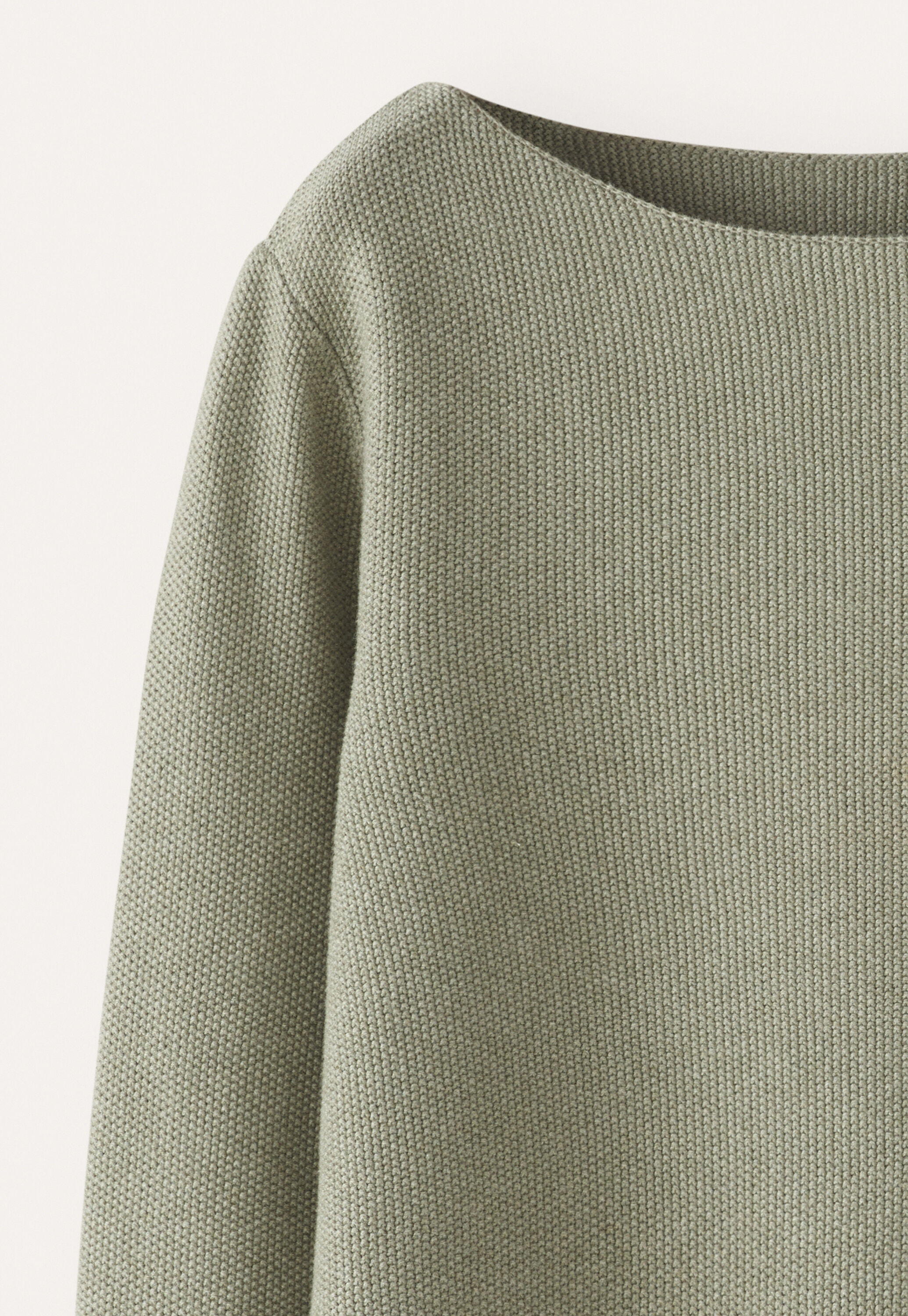 Boat-neck sweater, Sage, large