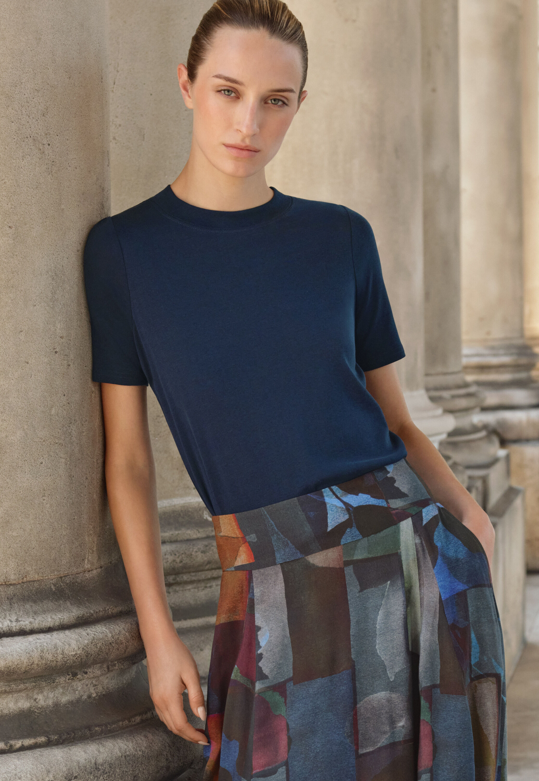 Pleat-front dress