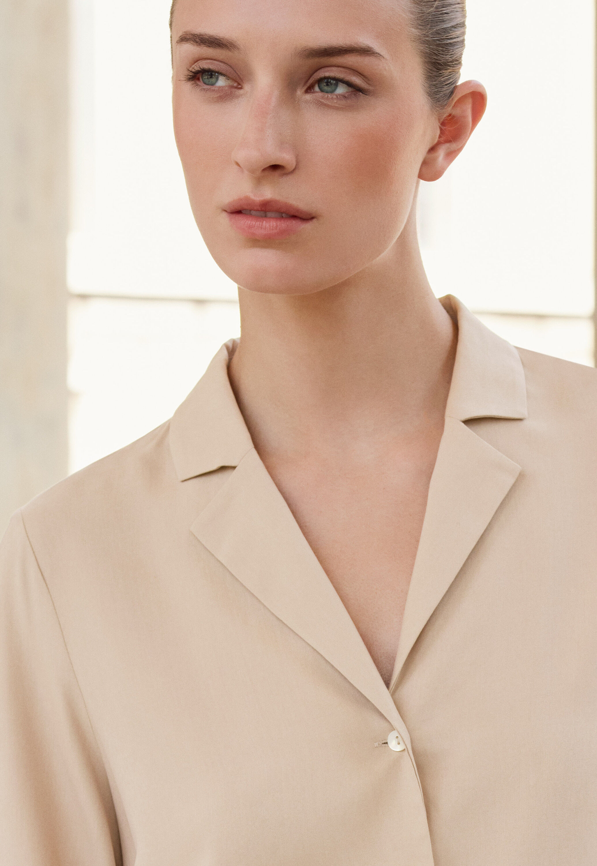 Pleat-front dress