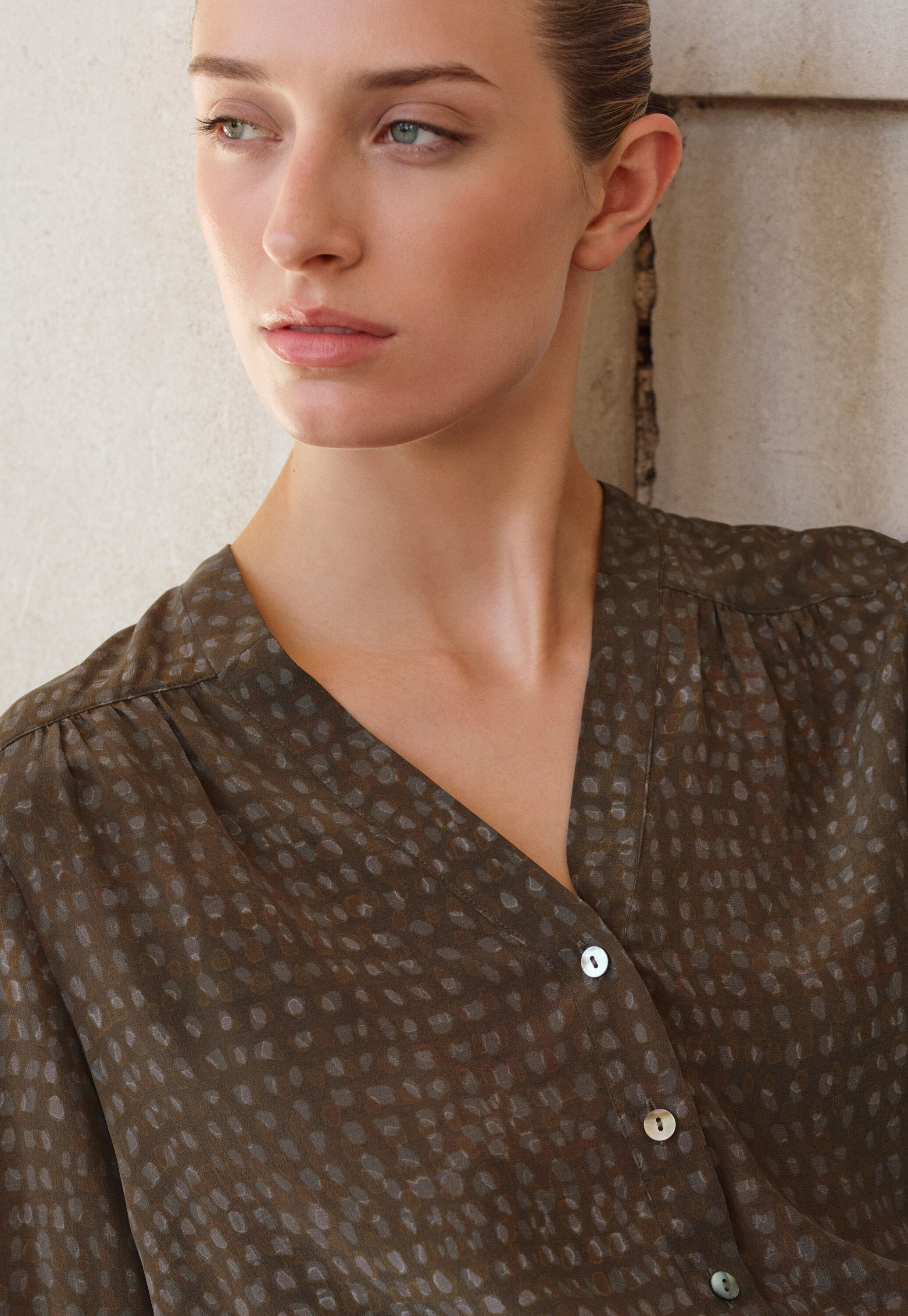 Pleat-front dress