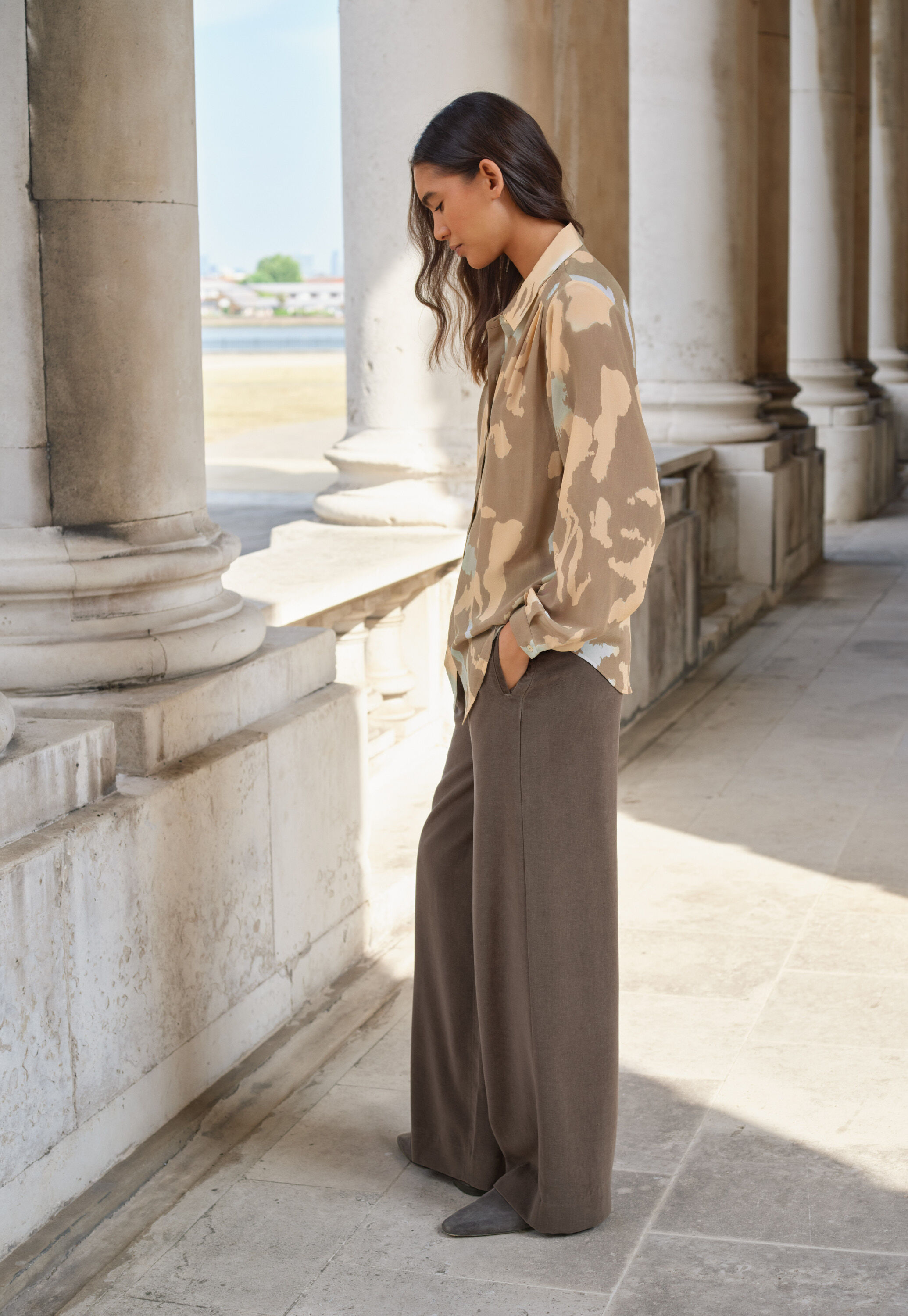 Pleat-front dress
