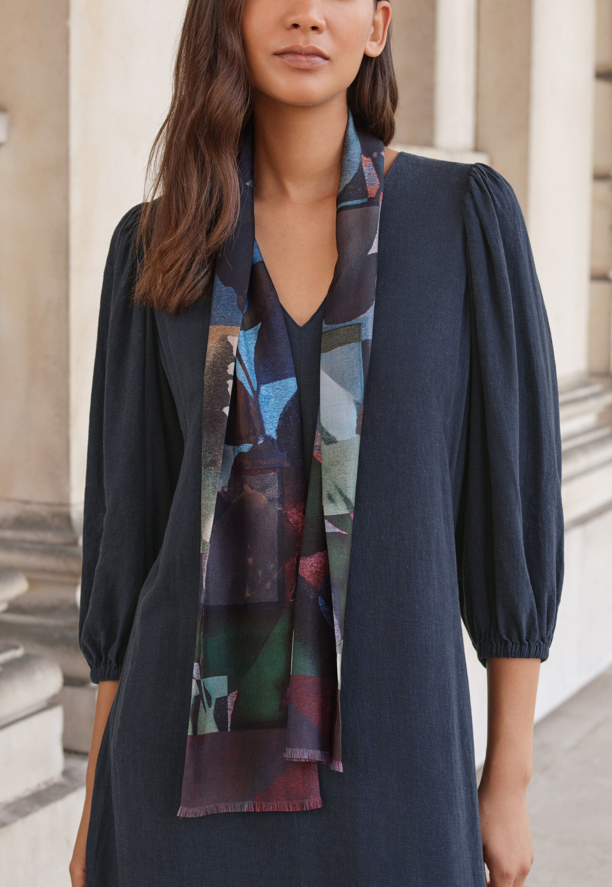 Pleat-front dress