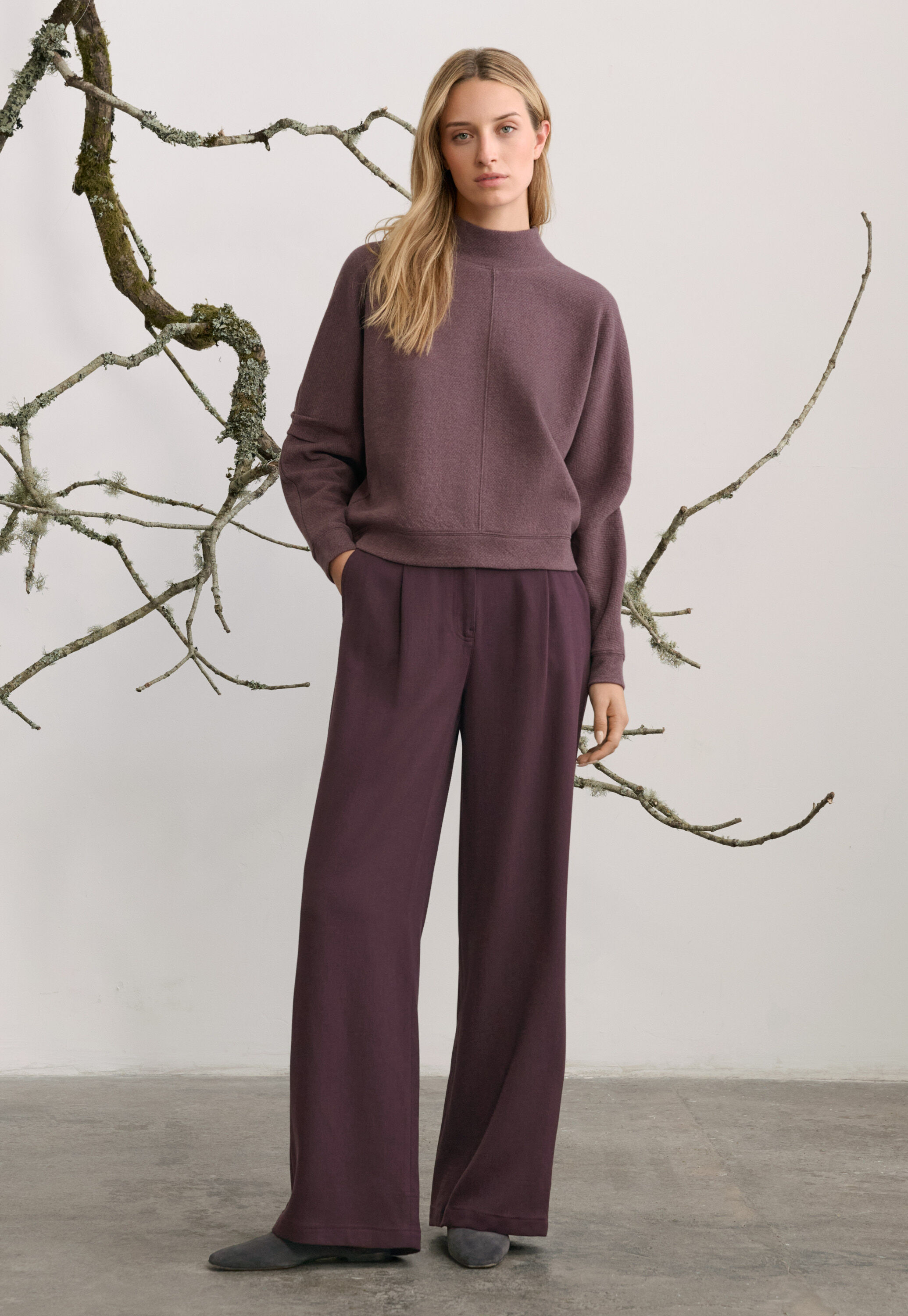 Tuck sleeve sweatshirt