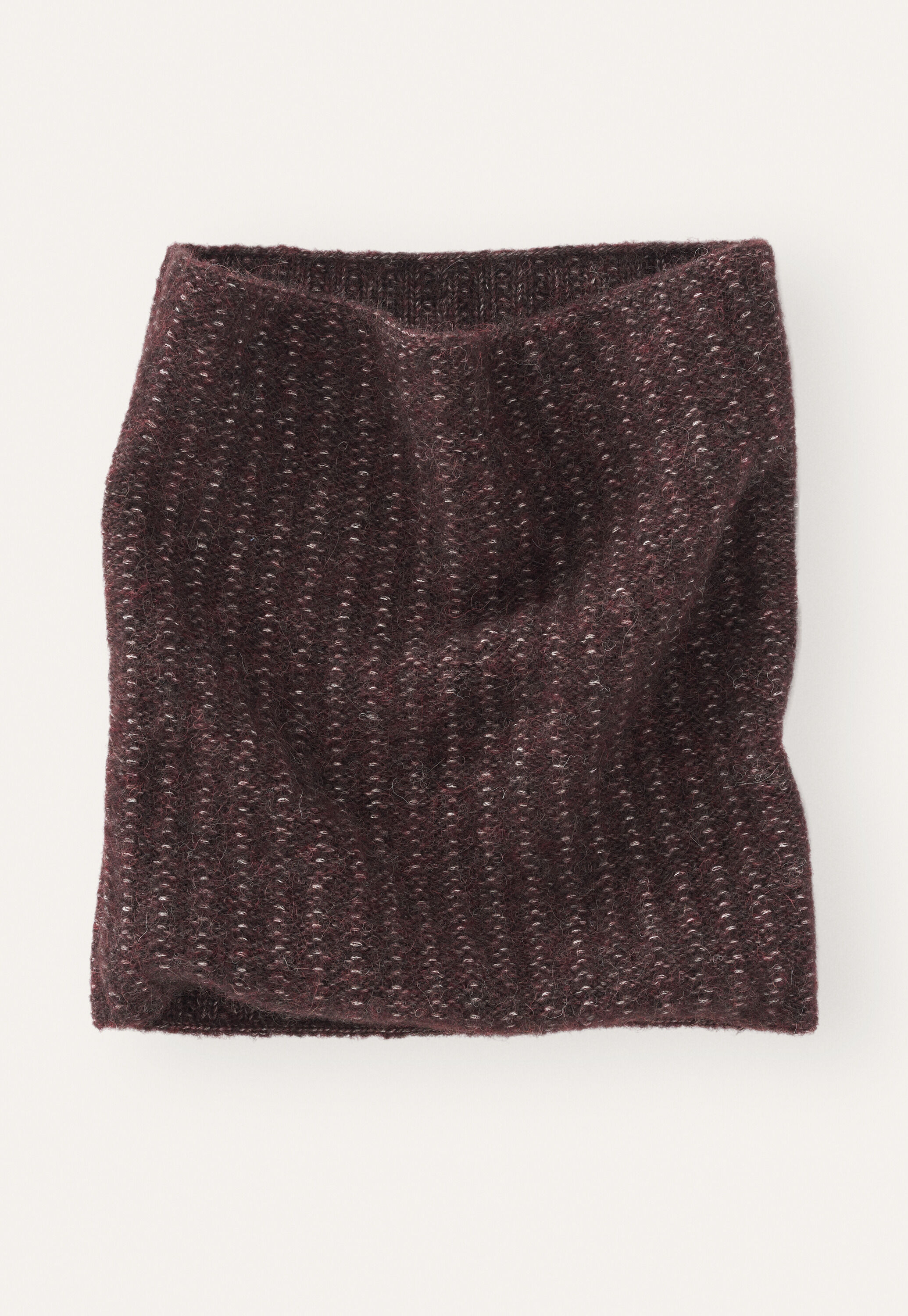 Knitted snood, Maroon brown, large