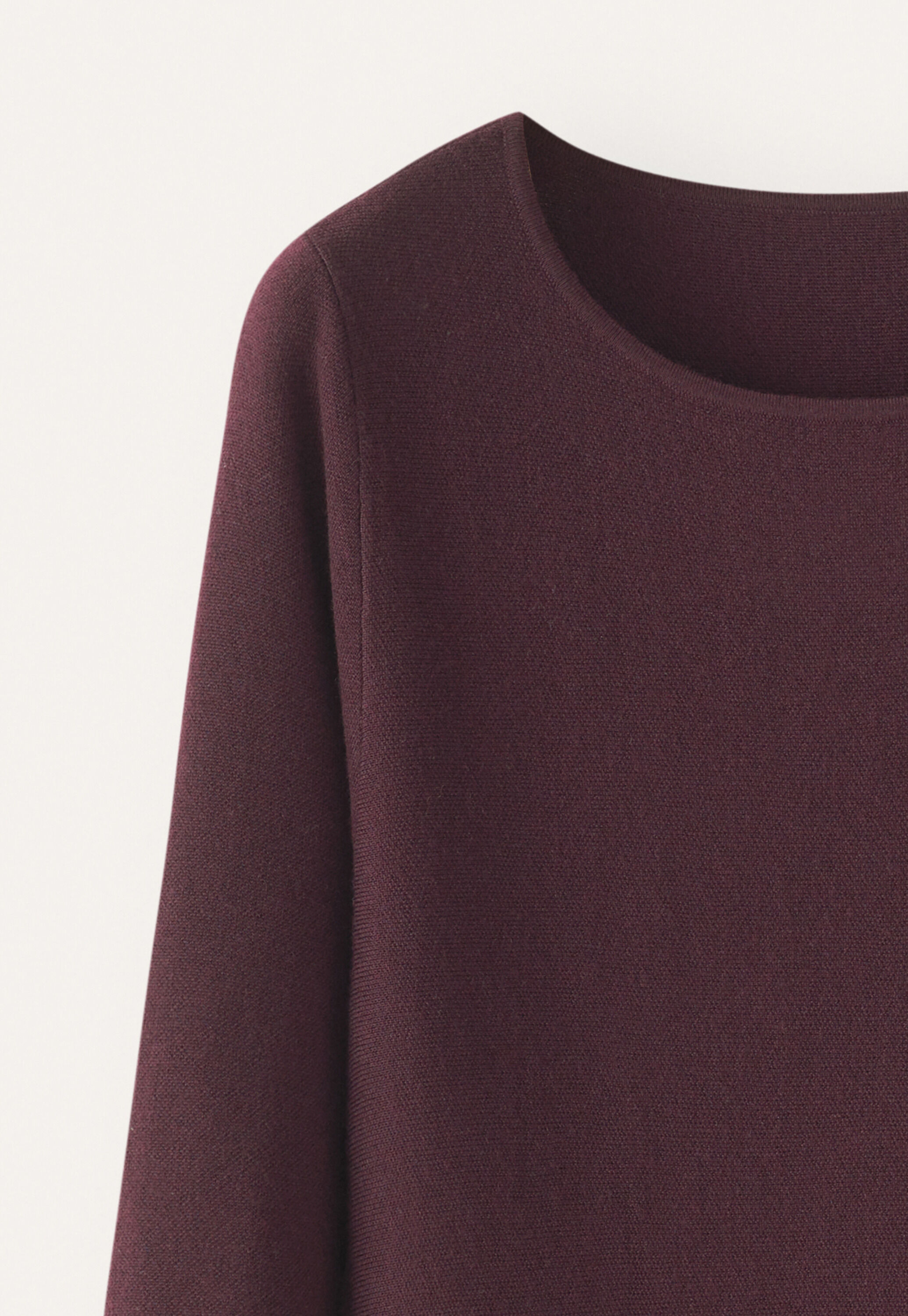 Knitted fit-and-flare dress, Aubergine, large