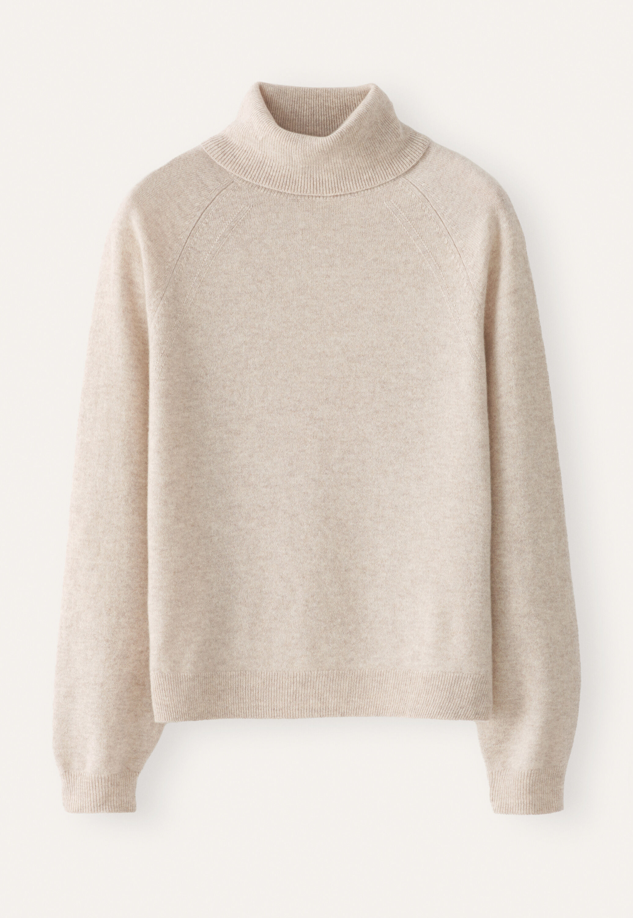 Roll-neck sweater, Ecru fawn, large