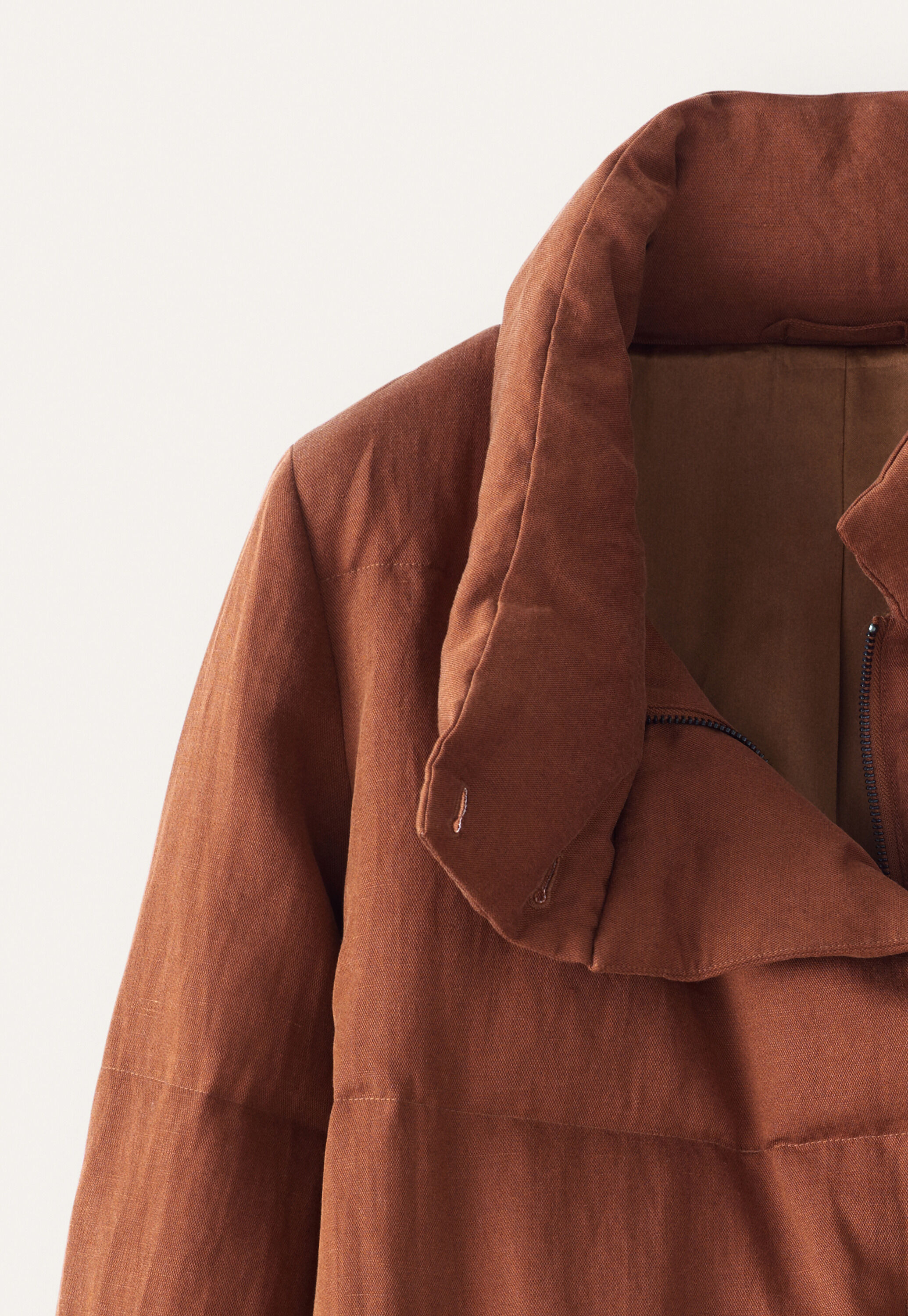funnel-neck padded coat, Chilli rust, large