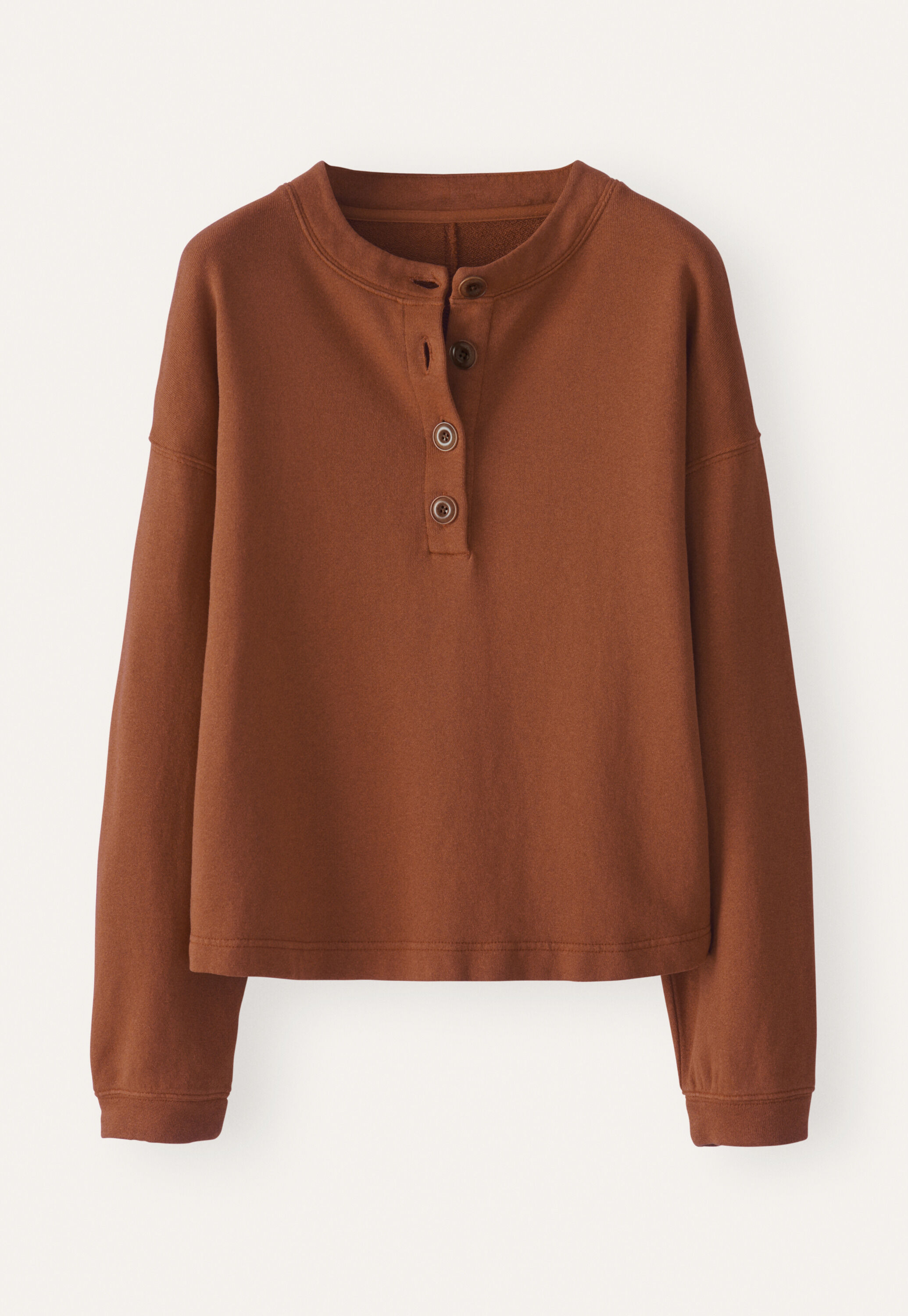 Button placket jersey top, Chilli rust, large