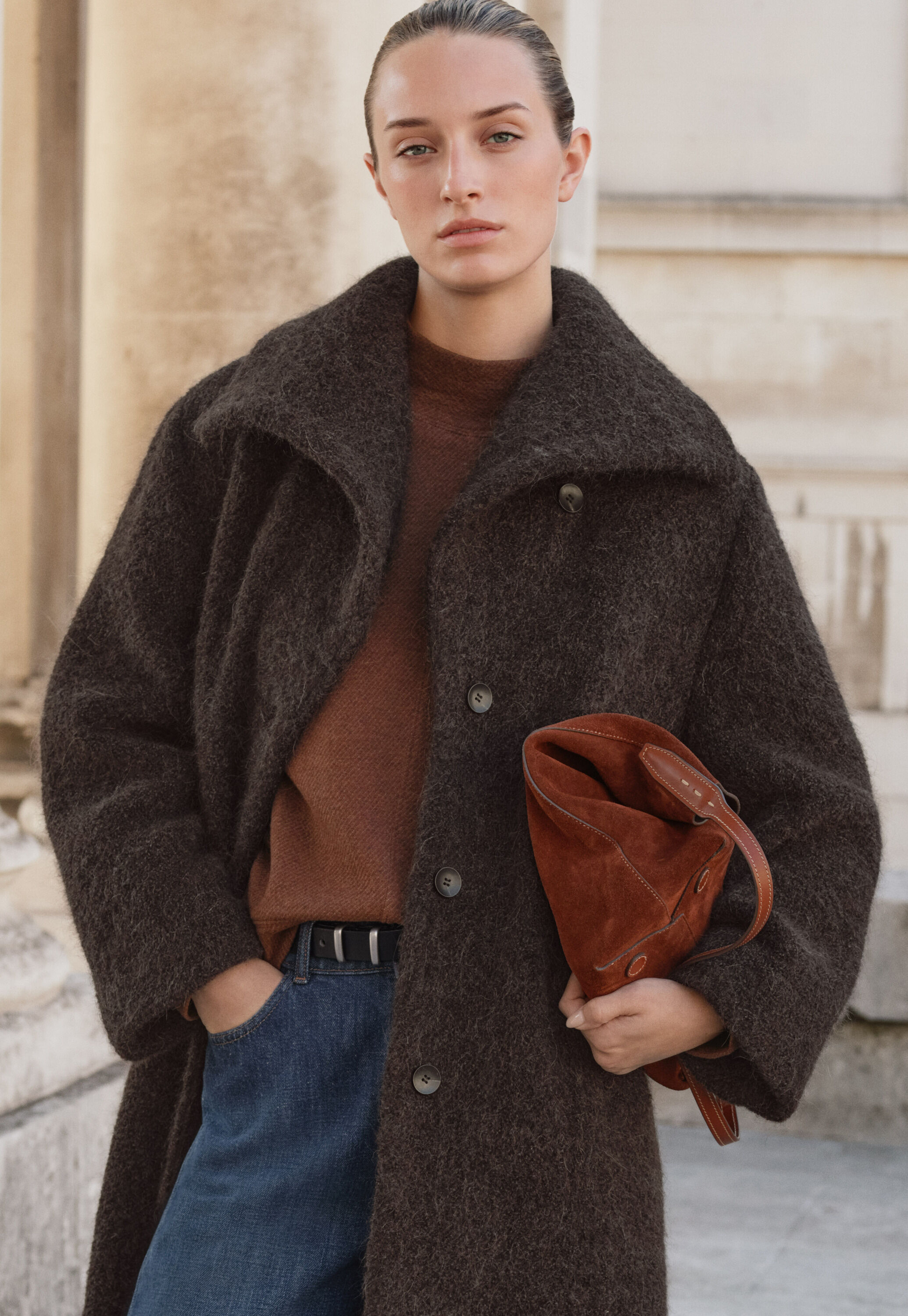 Tuck sleeve sweatshirt