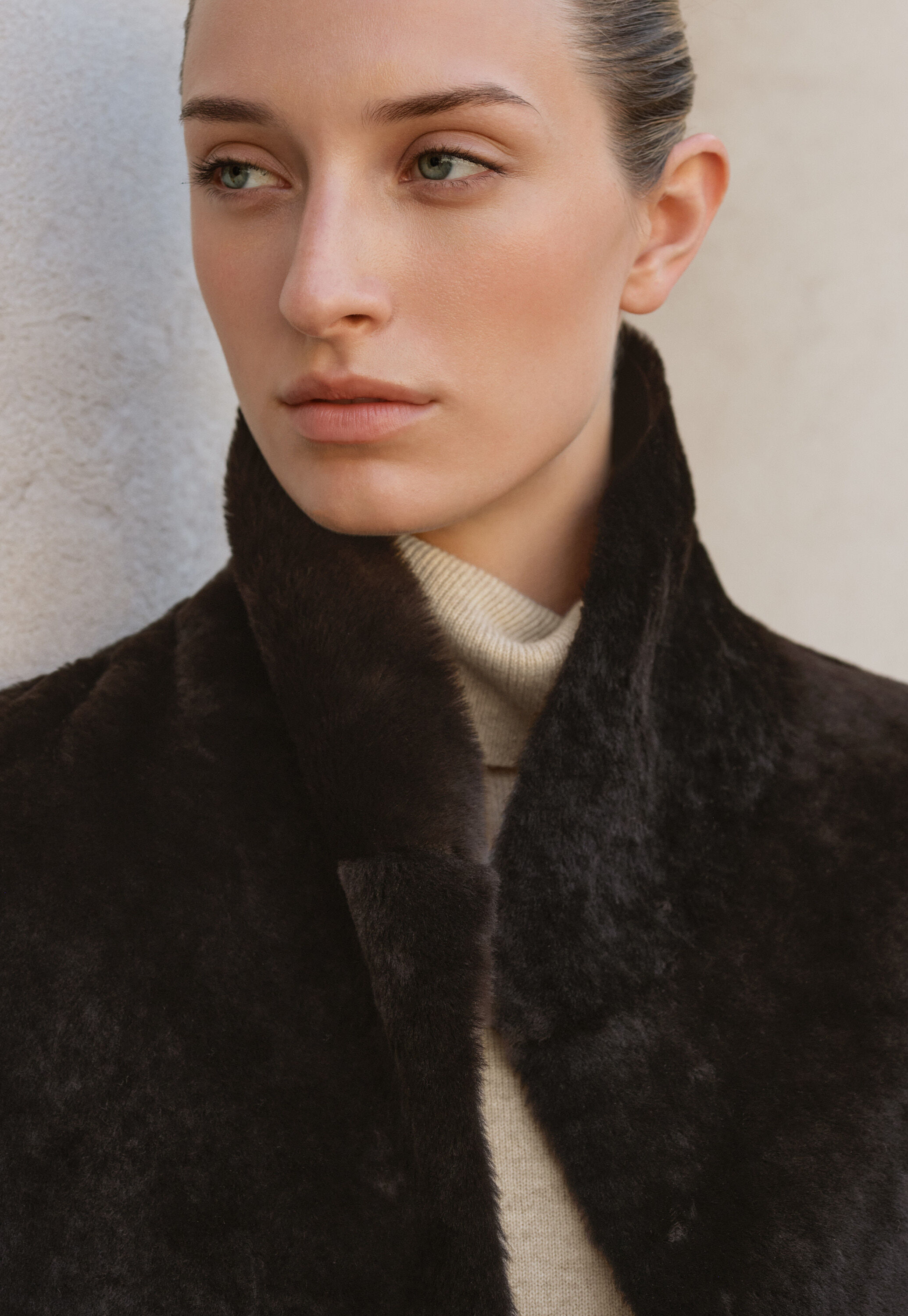 Reversible sheepskin coat