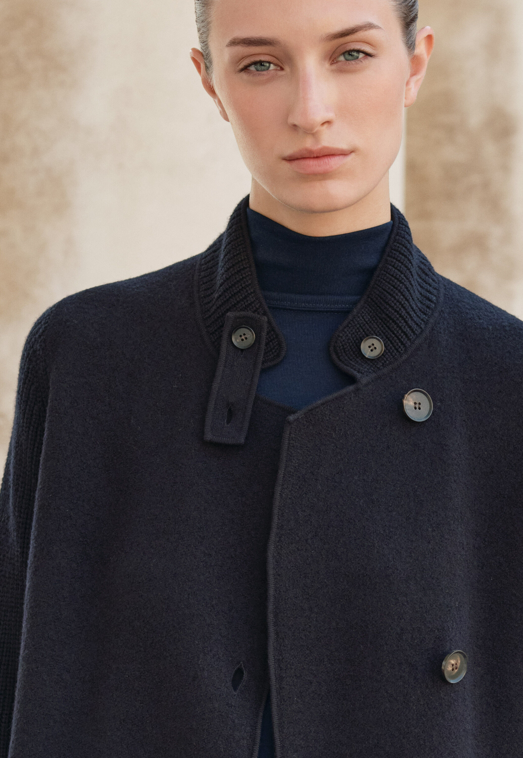 Ribbed sleeve coatigan
