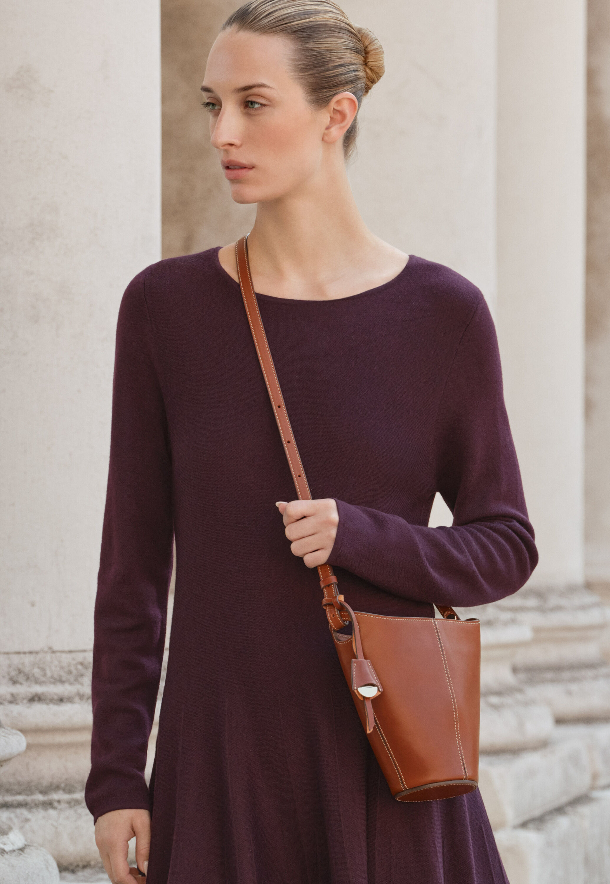 Knitted fit-and-flare dress