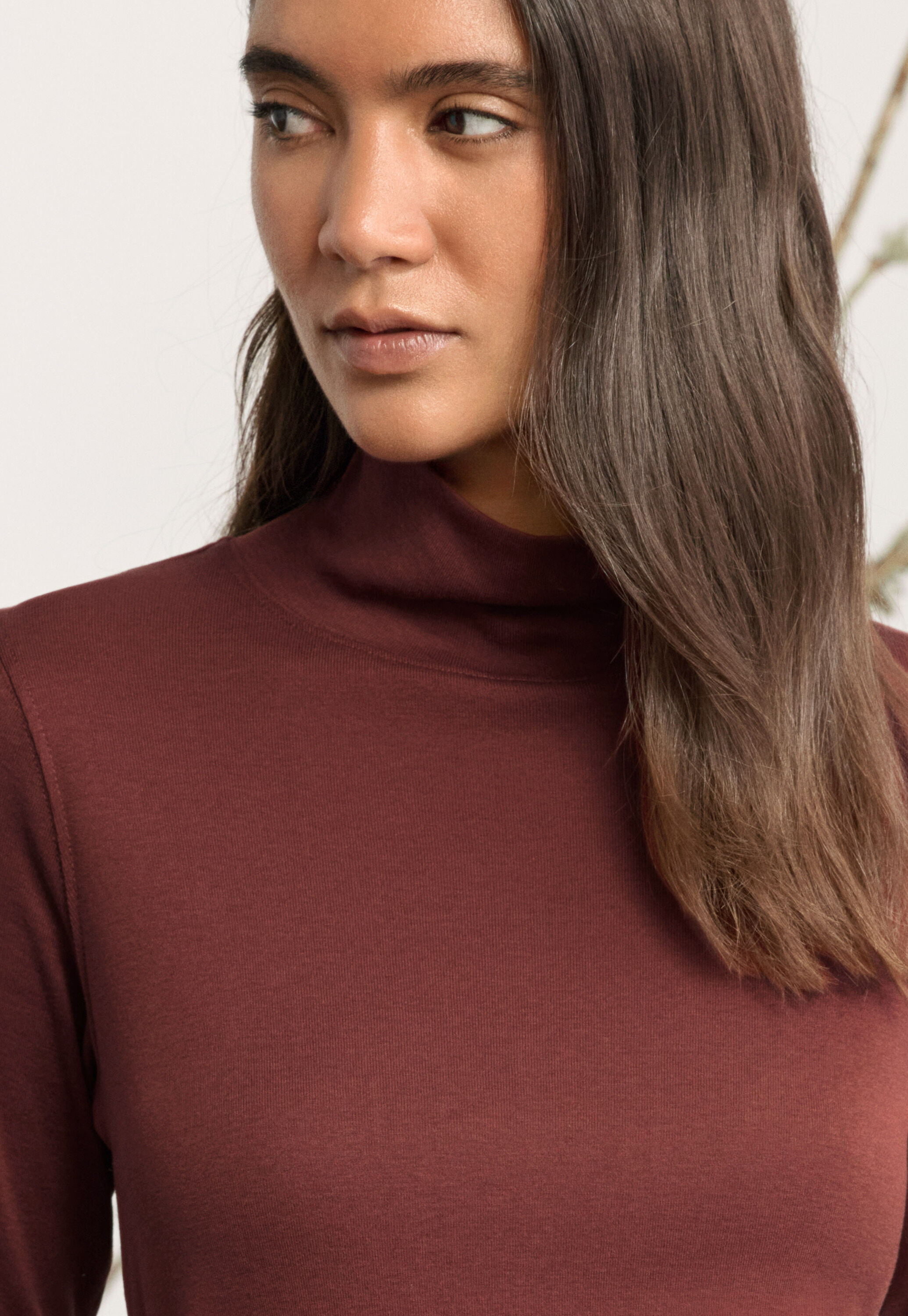 High-neck jersey top