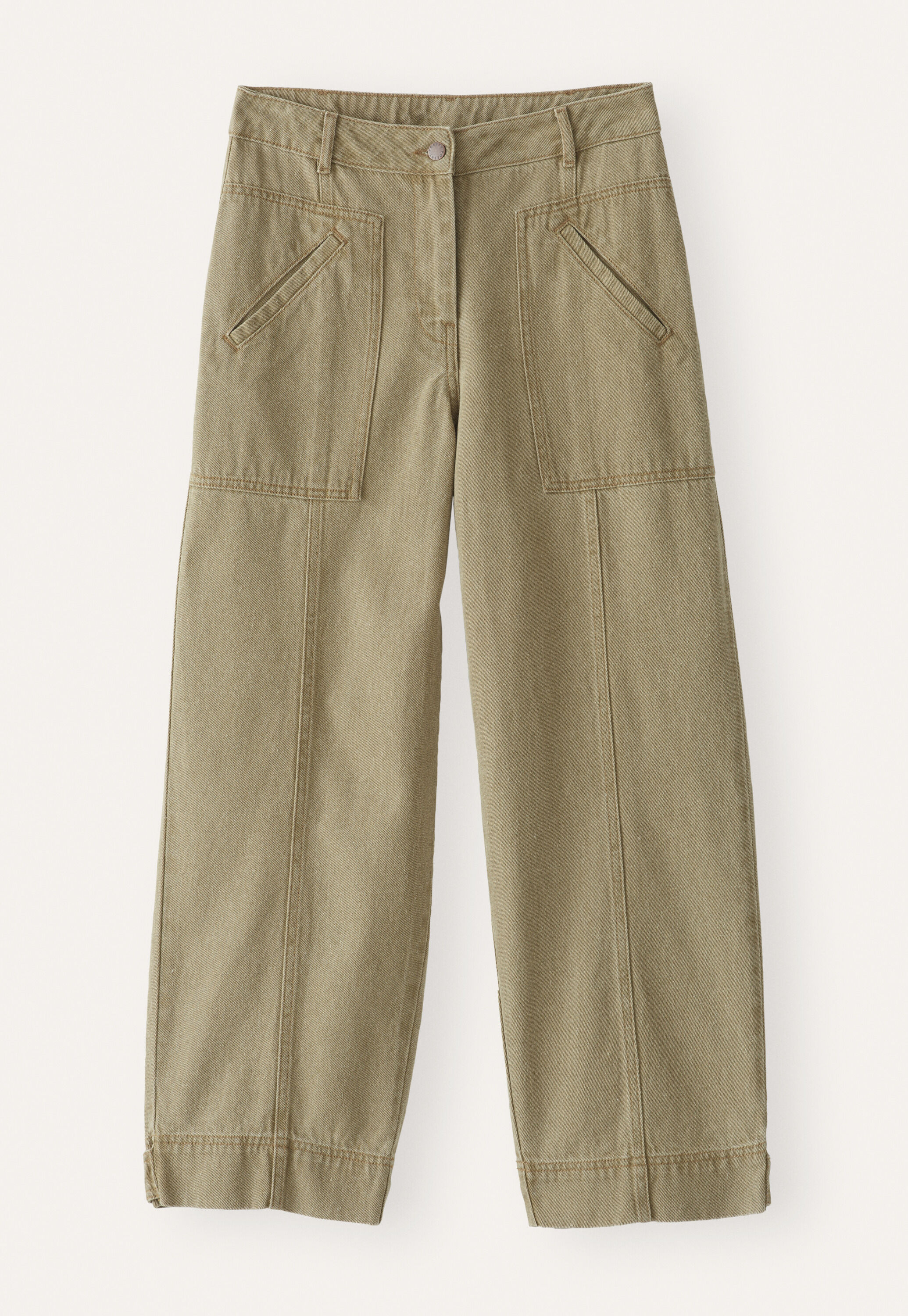 Cropped seam-detail trousers