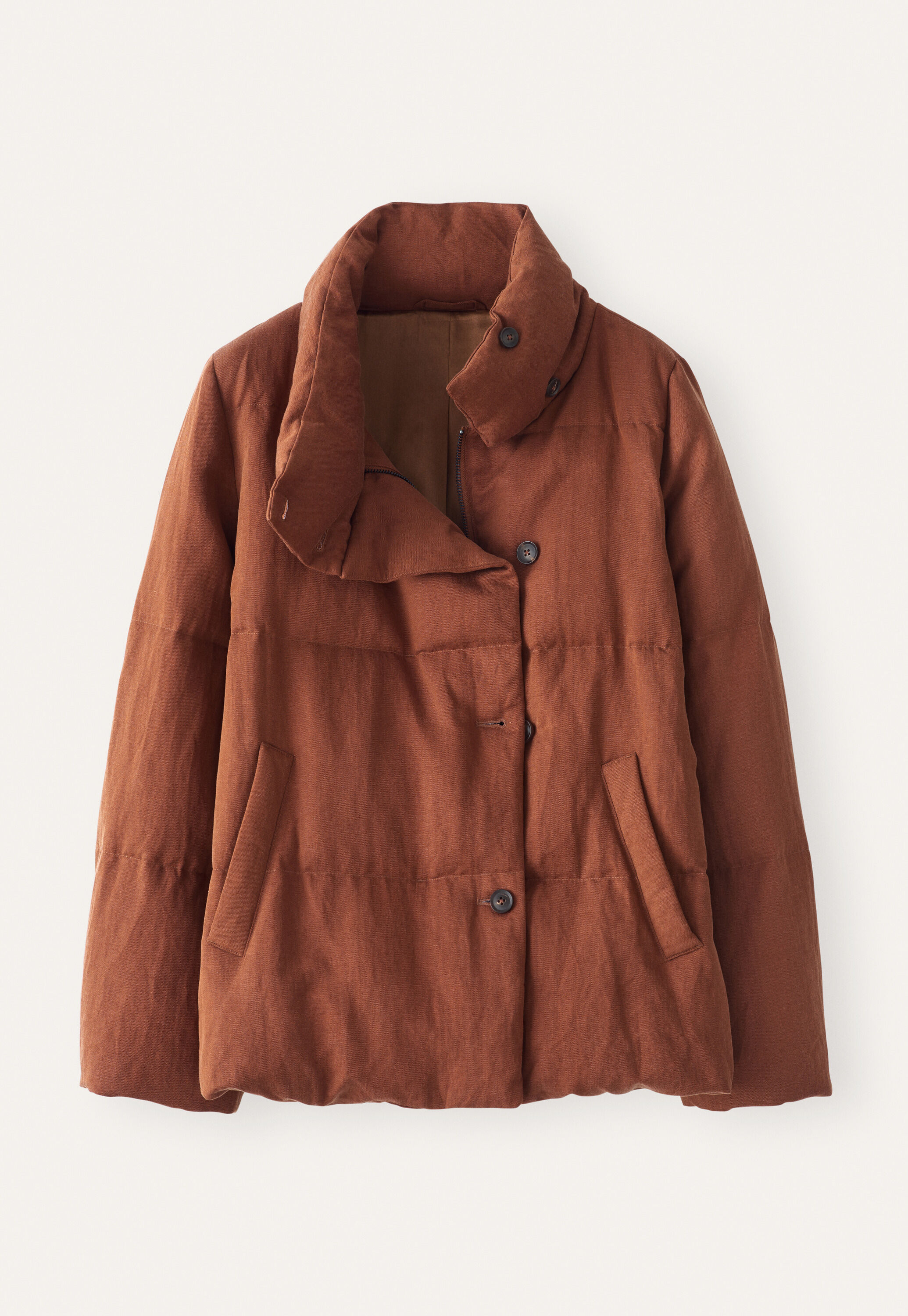 funnel-neck padded coat
