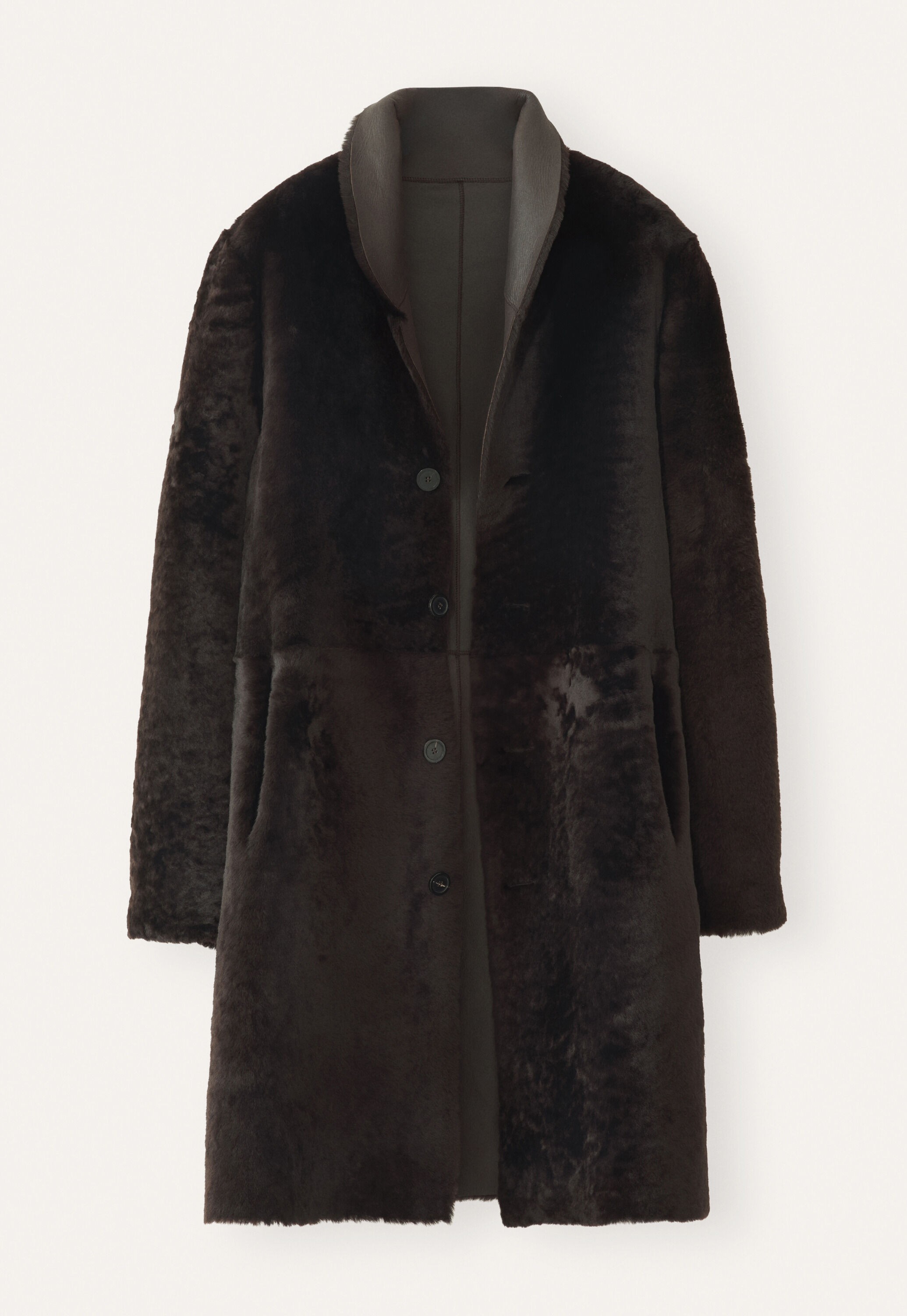 Reversible sheepskin coat