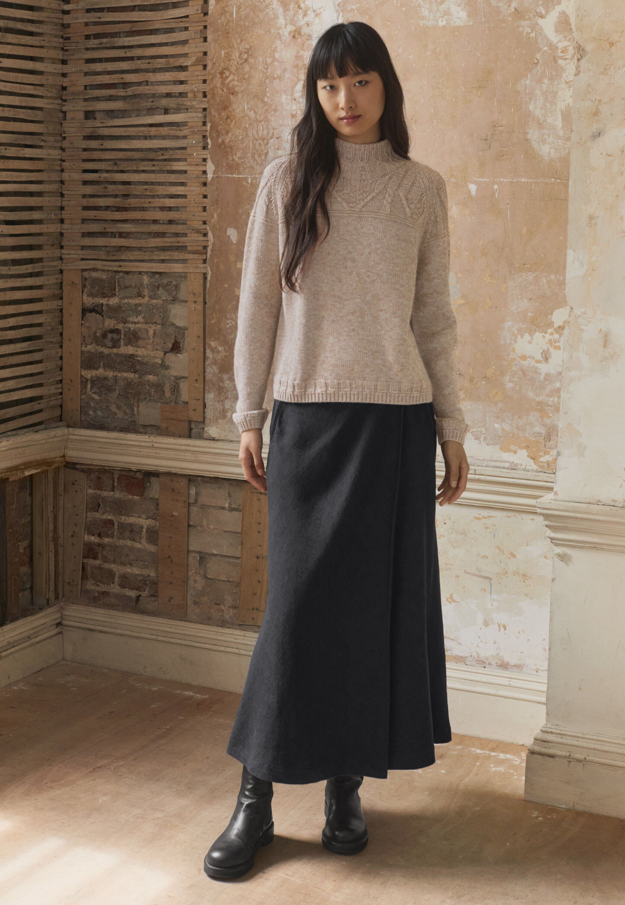 Wrap bias skirt