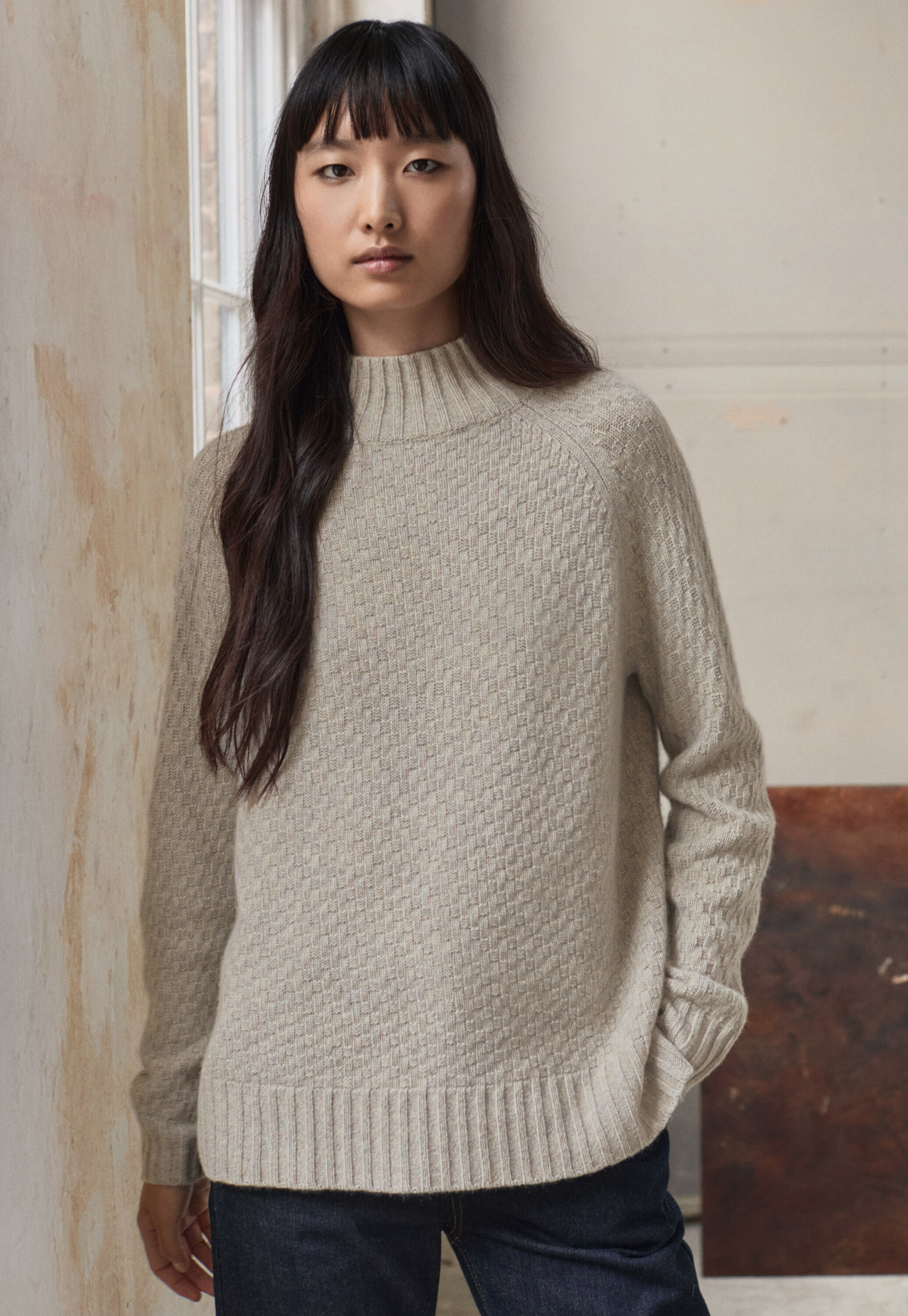 Funnel-neck sweater