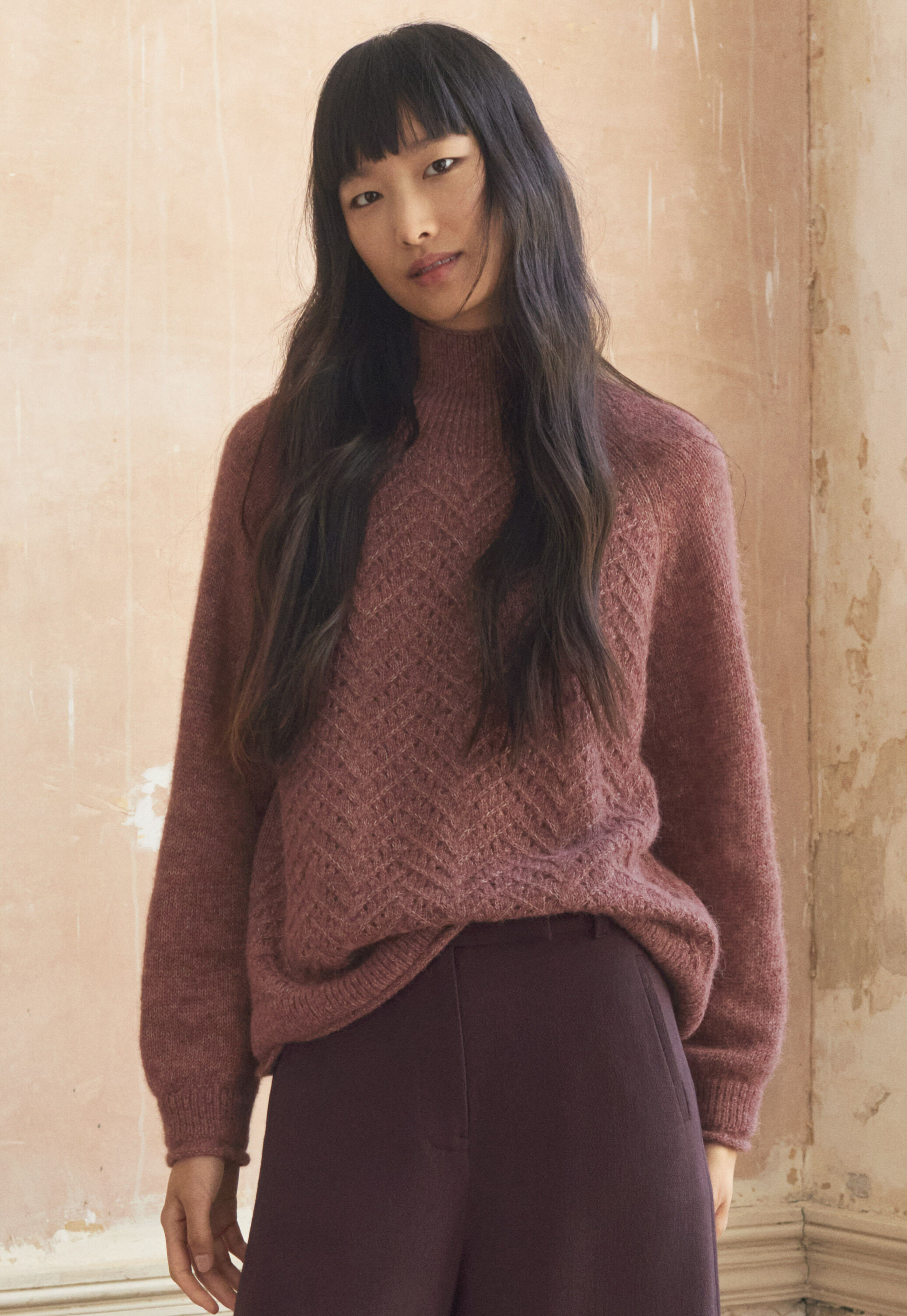 Cable-stitch sweater